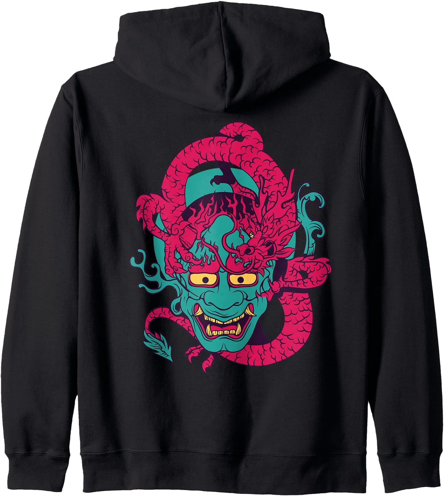 Demon Devil And Dragon Japanese Vaporwave Harajuku Zip Hoodie