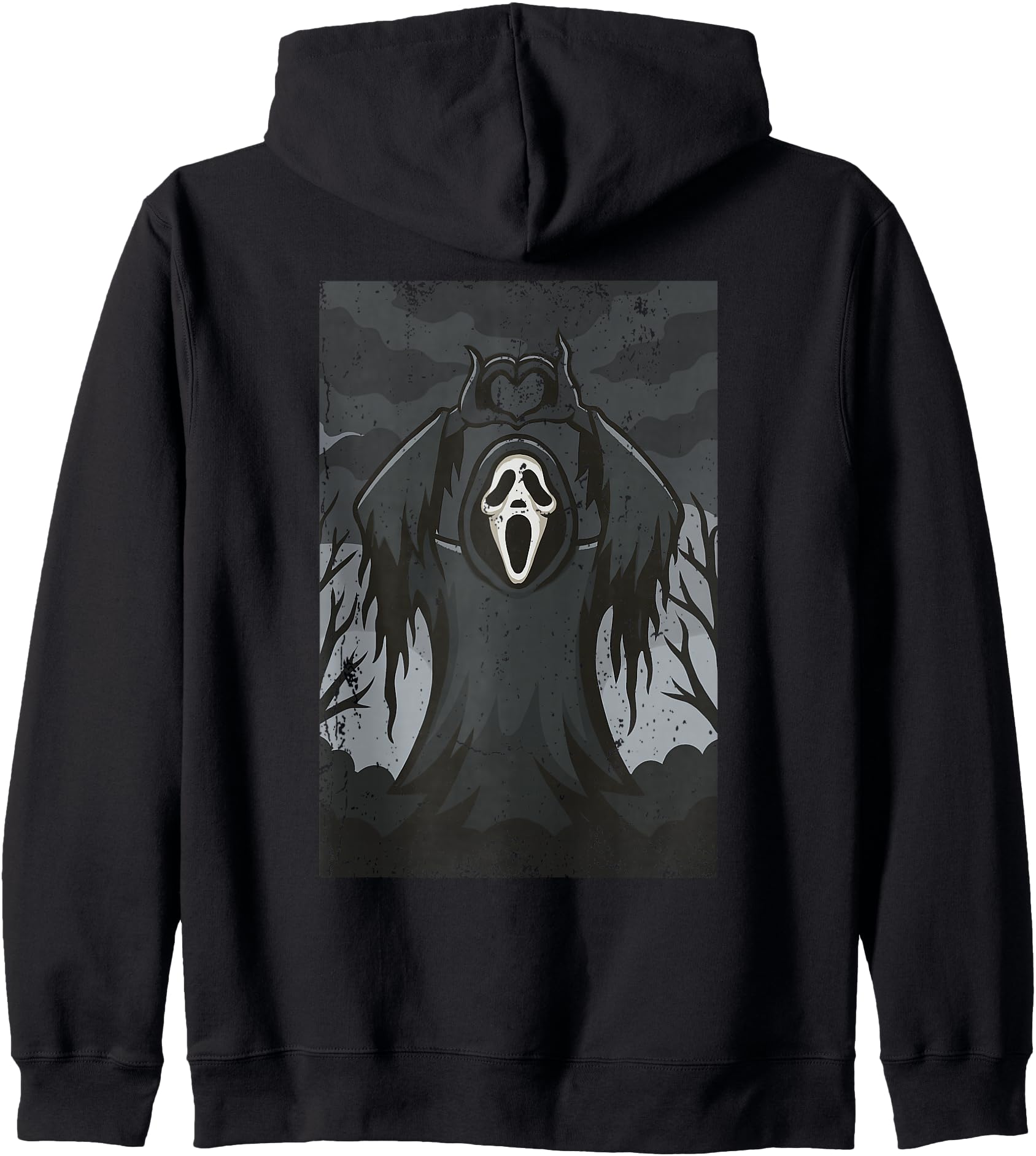 Scary Face Horror Poster Halloween Zip Hoodie