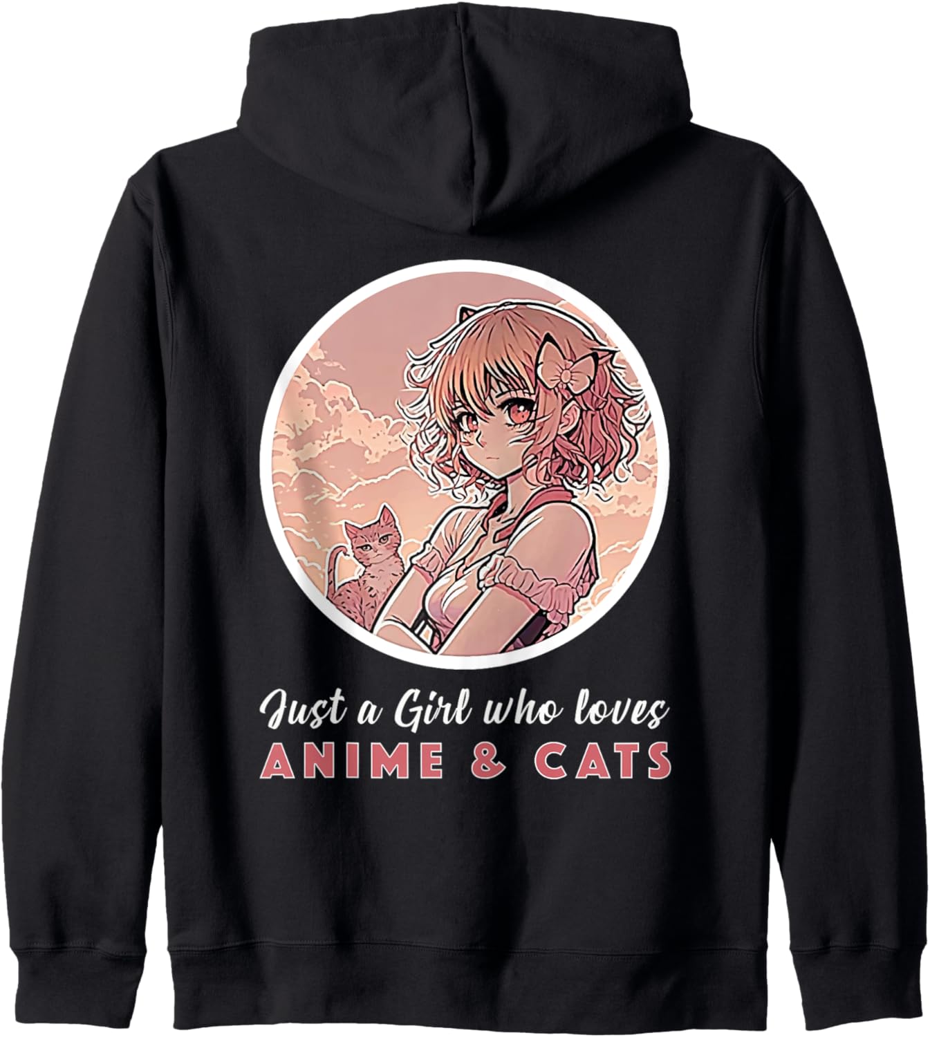 Just a Girl who loves Anime and Cats Outfit for Anime Girls Hoodie