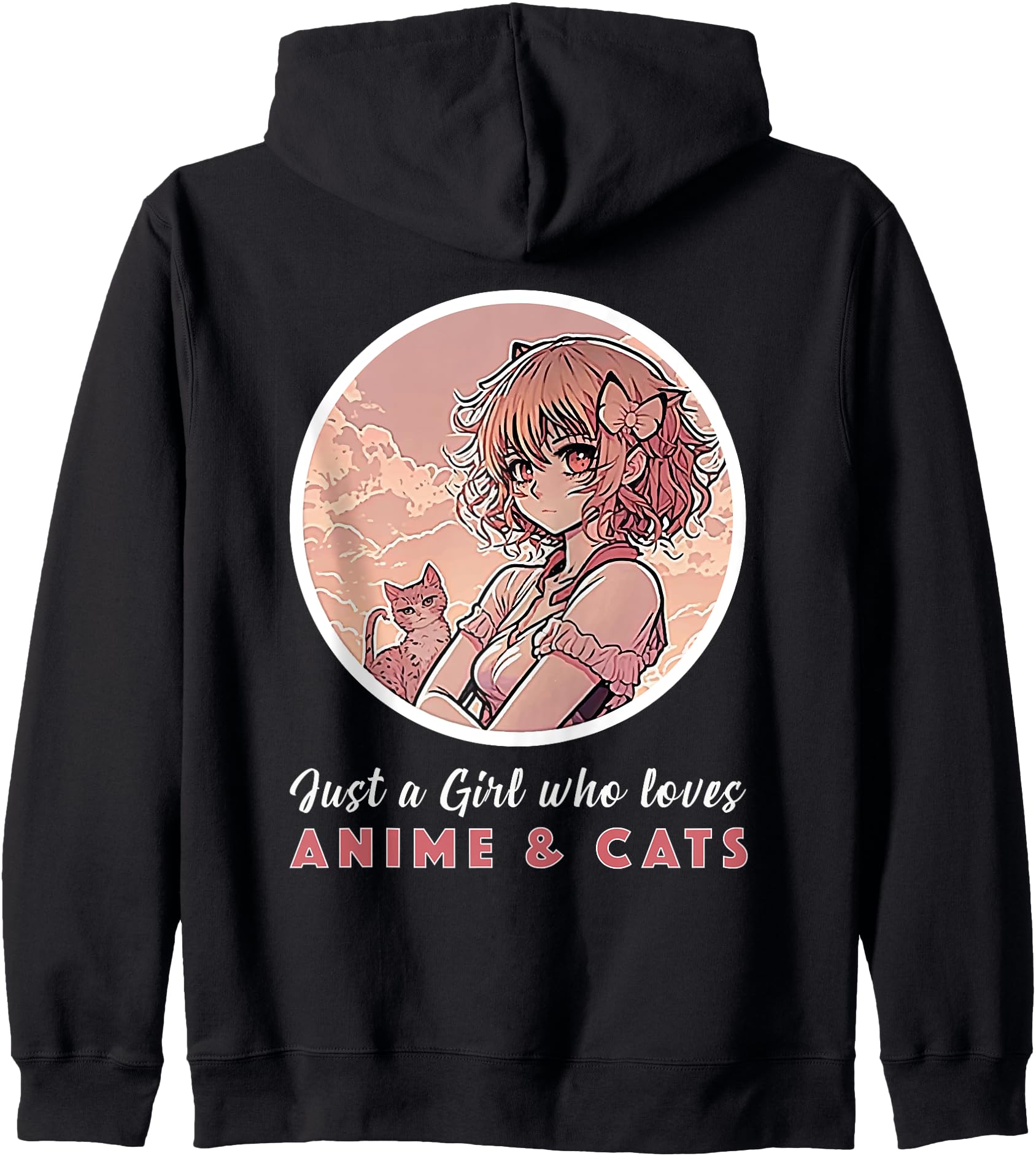 Just a Girl who loves Anime and Cats Outfit for Anime Girls Hoodie