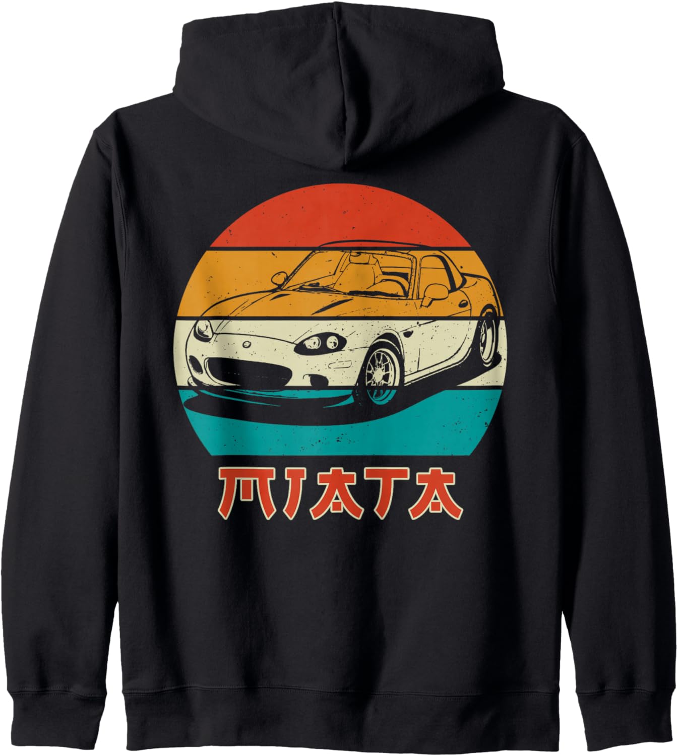 Japanese Miata Car Retro Vintage Sports Car Legend 90s Zip Hoodie