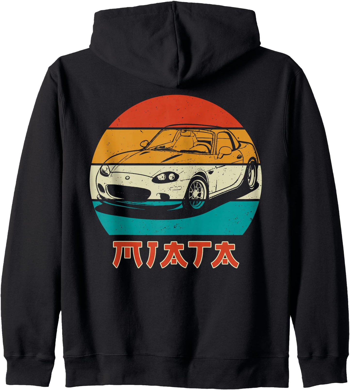 Japanese Miata Car Retro Vintage Sports Car Legend 90s Zip Hoodie