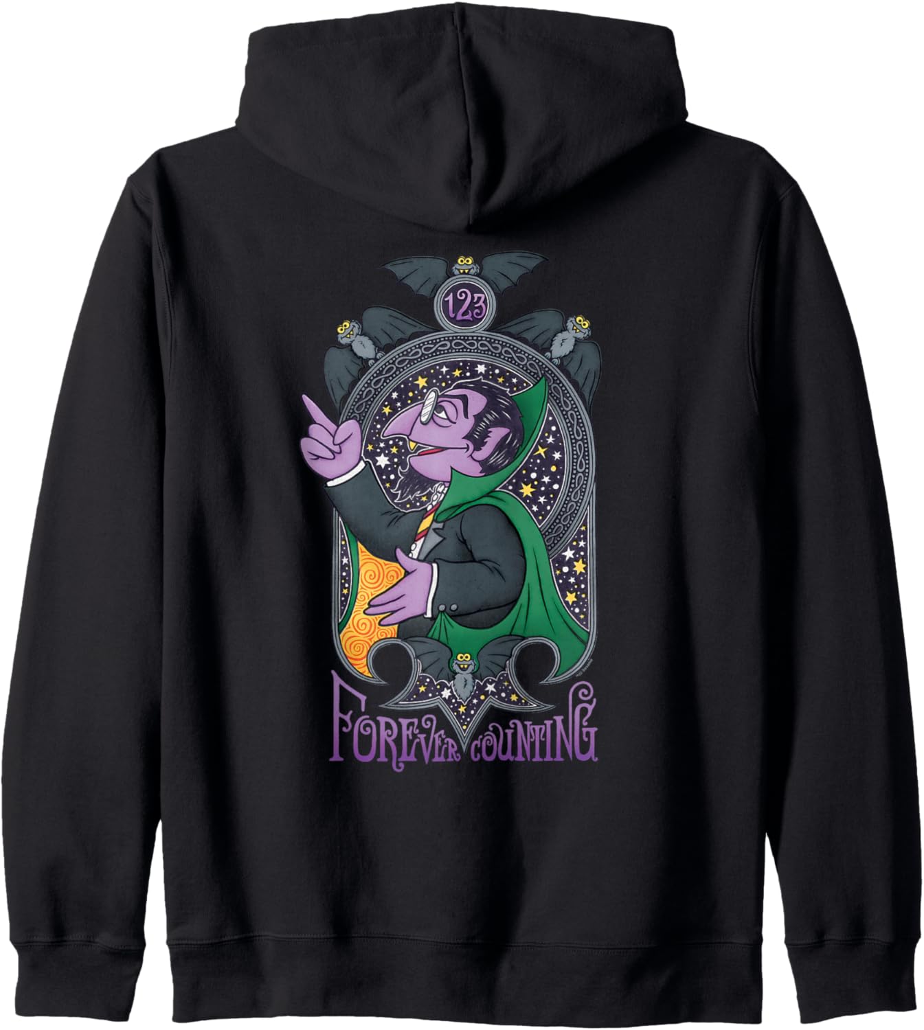 Sesame Street Psychedelic Count Forever Counting Zip Hoodie