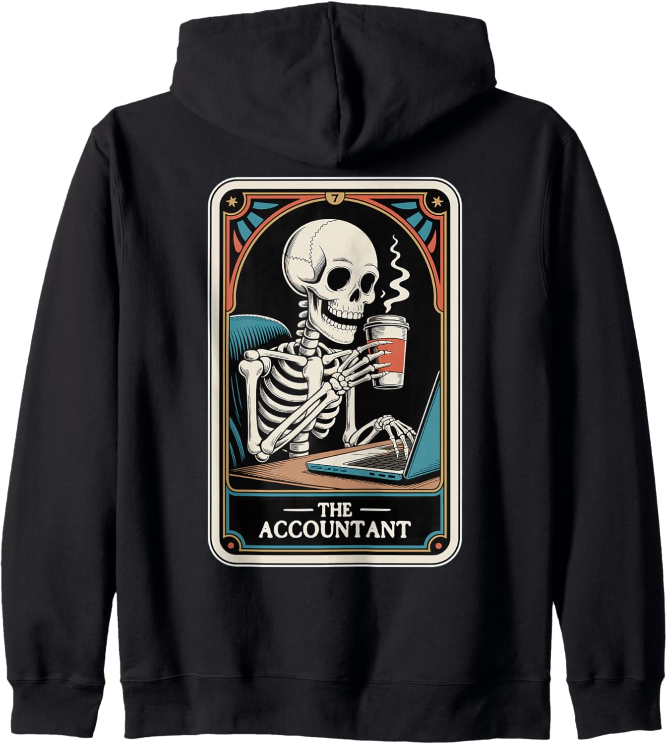 The Accountant Tarot Card Funny Accounting CPA Bookkeeper Zip Hoodie