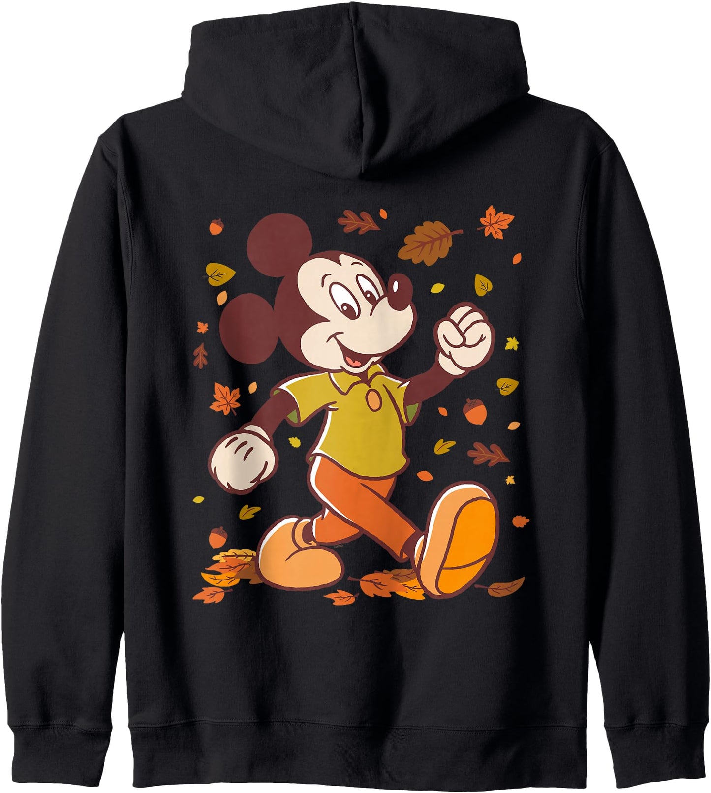 Disney Mickey Mouse Strolling Through Autumn Leaves Fall Zip Hoodie