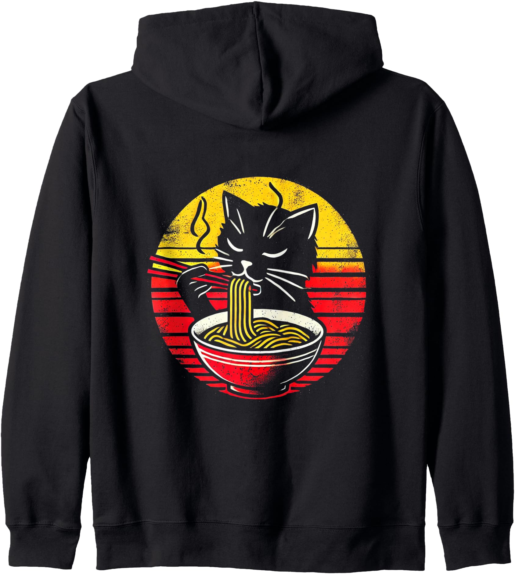 Anime Cat Ramen Japanese Funny Graphic Tees Kawaii Cat Anime Hoodie