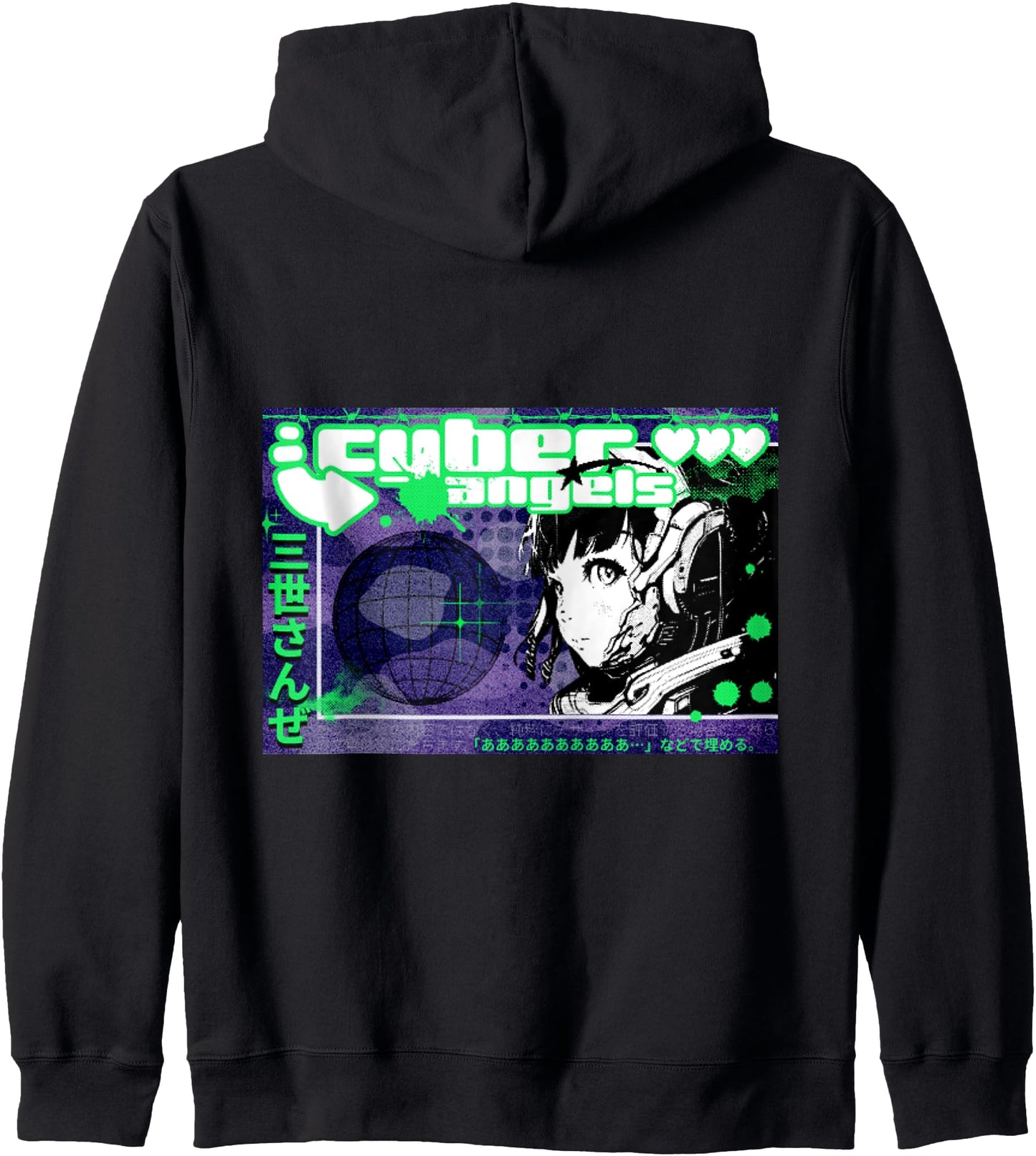 y2k aesthetic Graphic cyber angels Japanese anime Hoodie