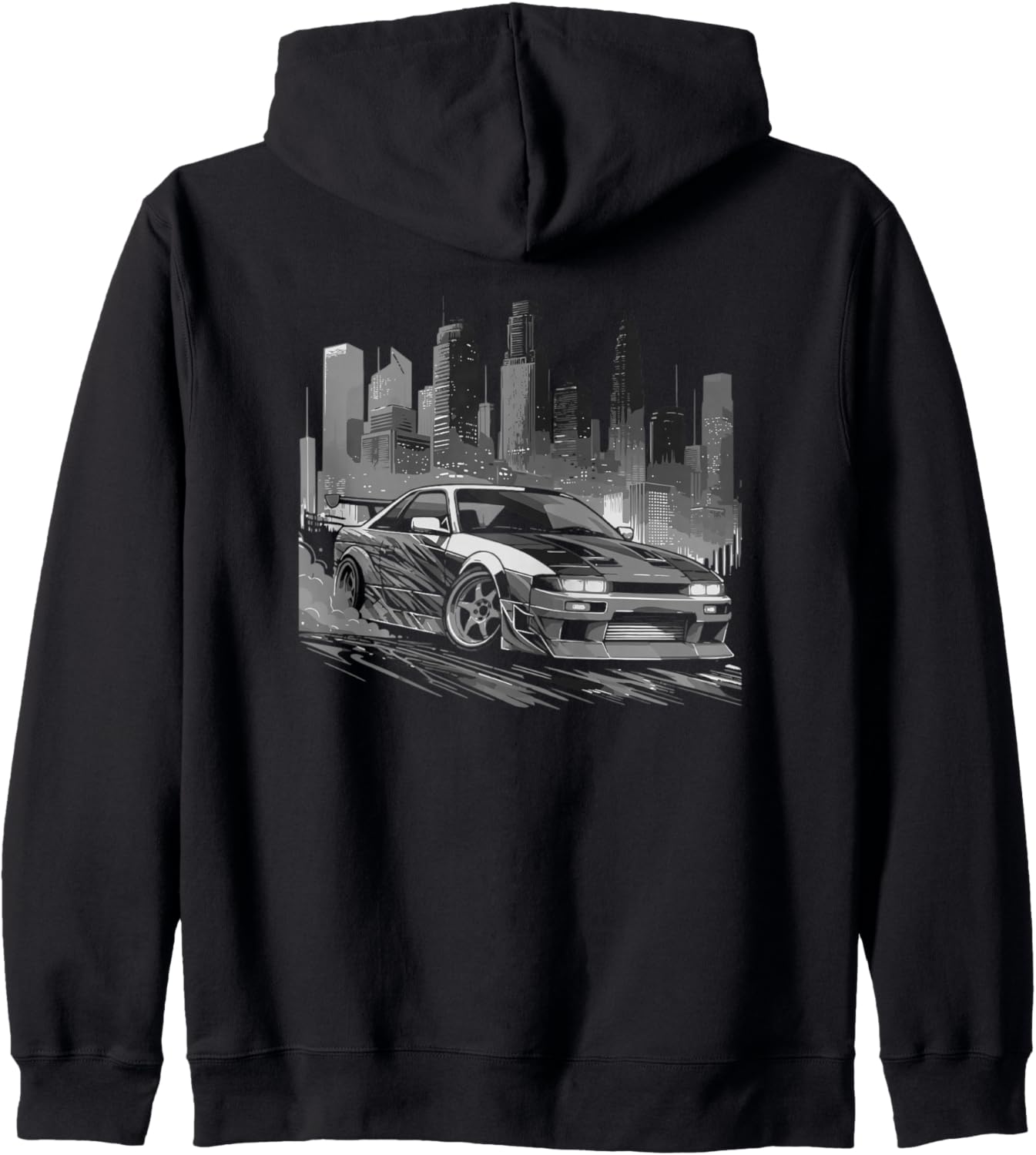 Sports Car Drift Street Racing Men Boys Graphic Zip Hoodie