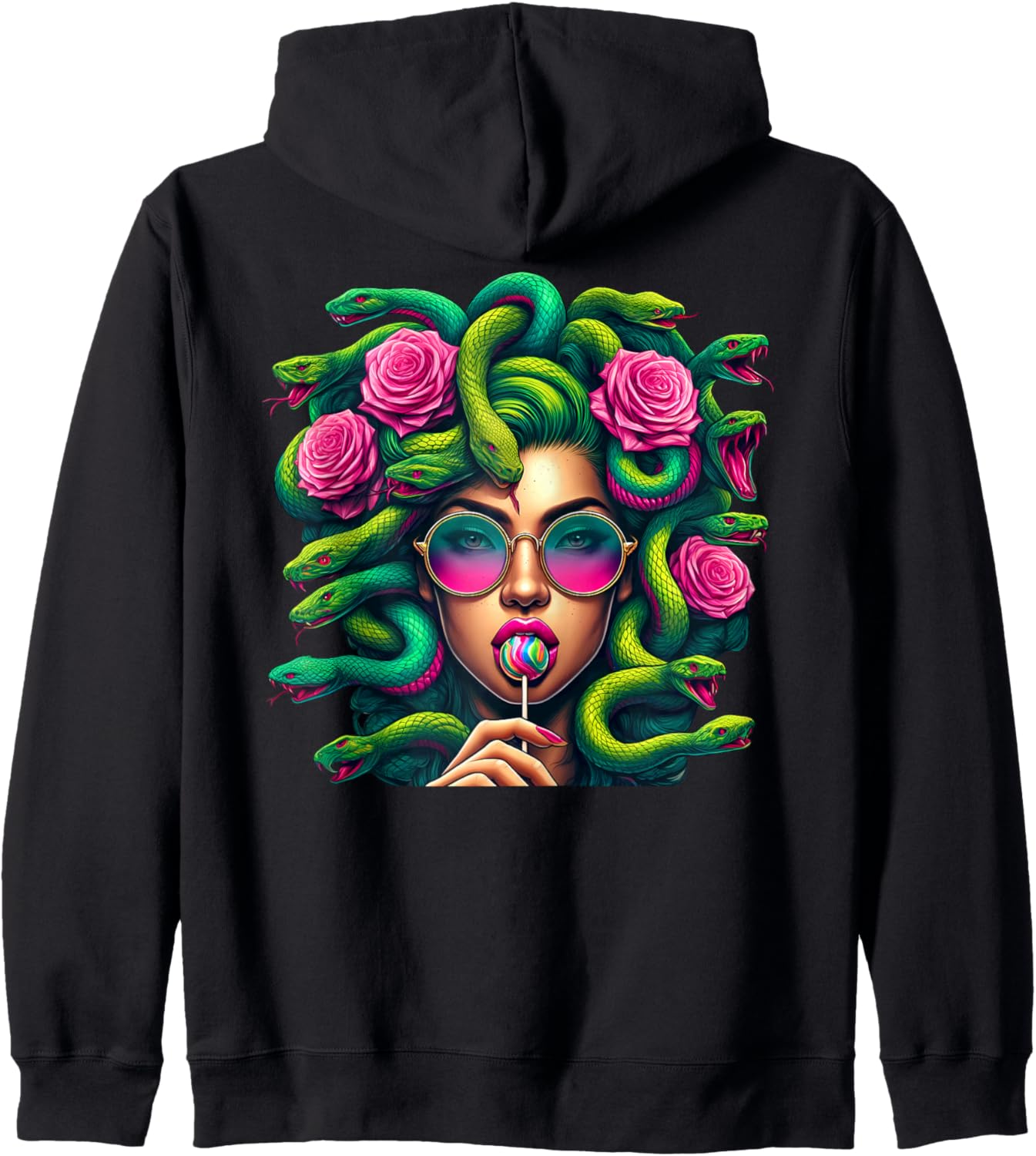 Medusa Hippie Psychedelic Snakes Greek Mythology Zip Hoodie