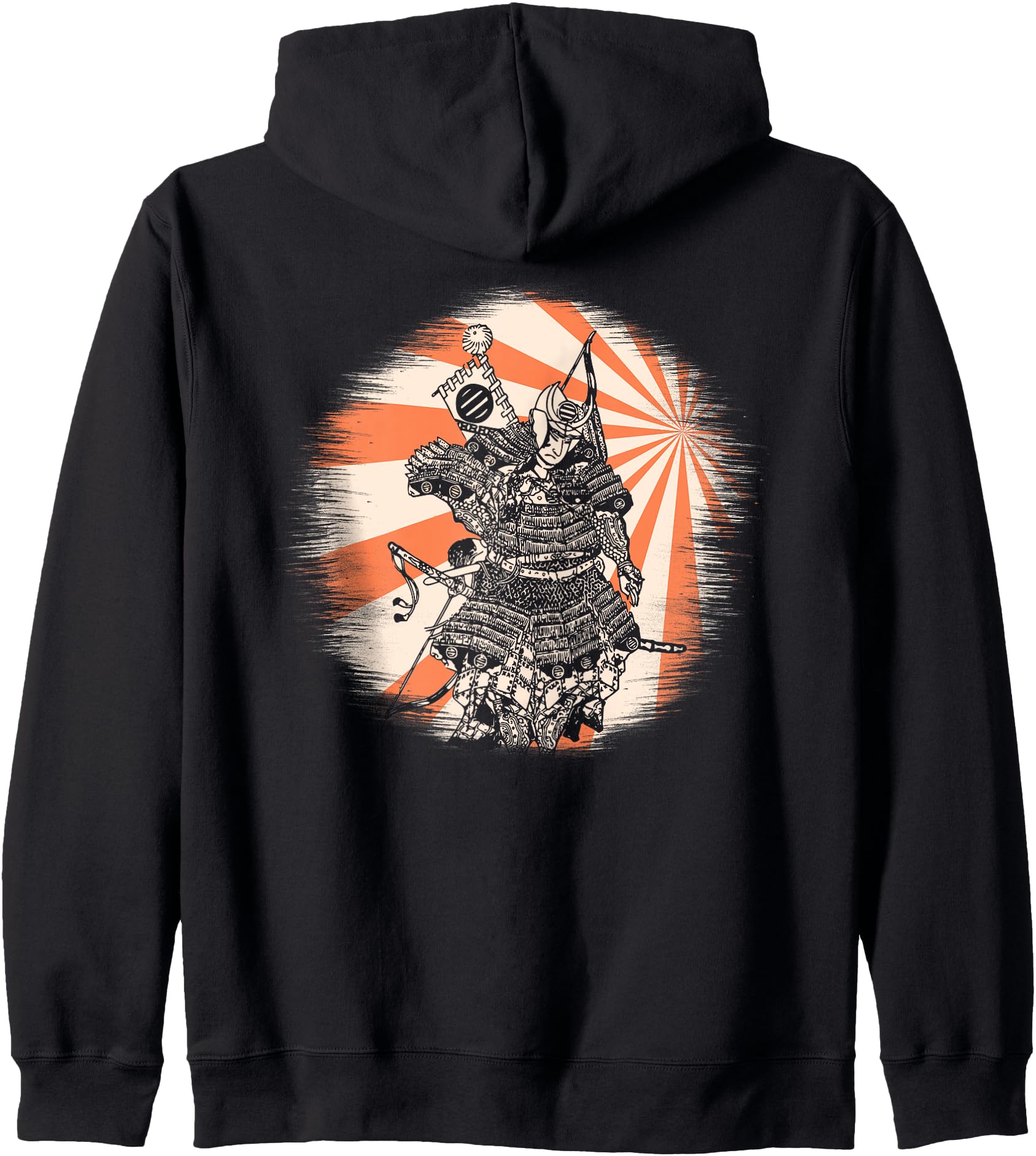Japanese Art Samurai T-Shirt Japanese Retro Art Print Zip Hoodie