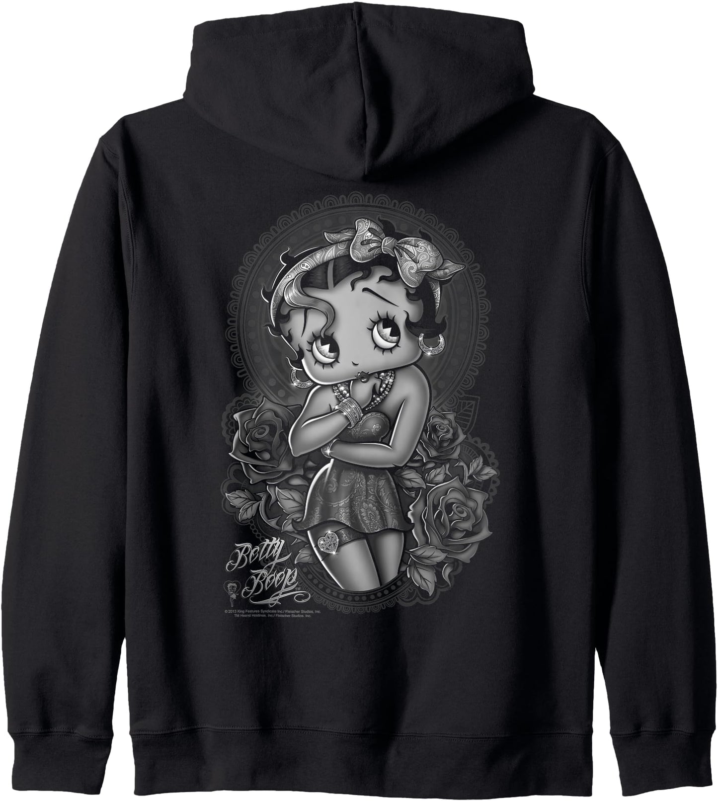 Betty Boop Fashion Roses Zip Hoodie