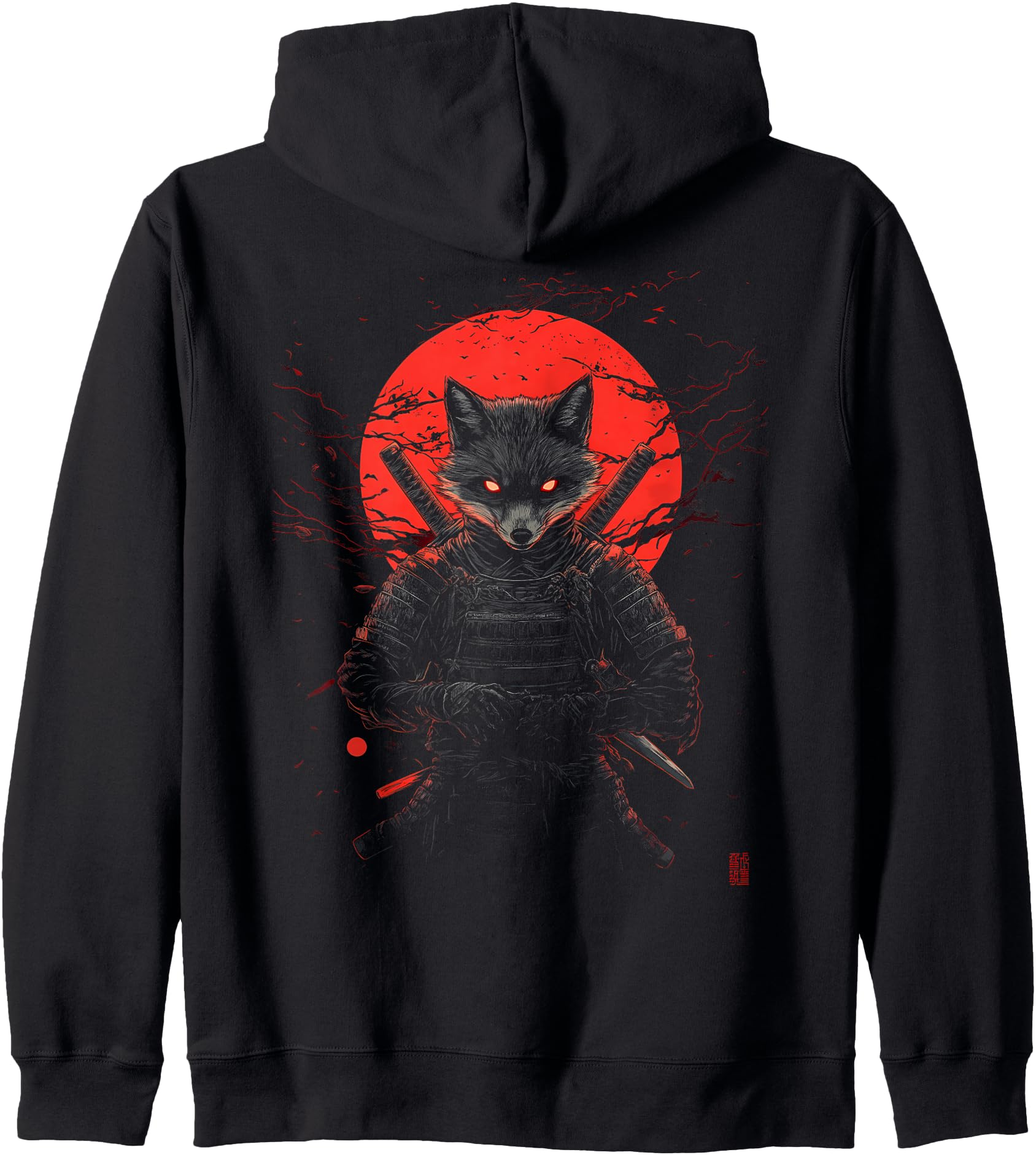 Samurai Fox Warrior Japanese Spirit Animal Zip Hoodie