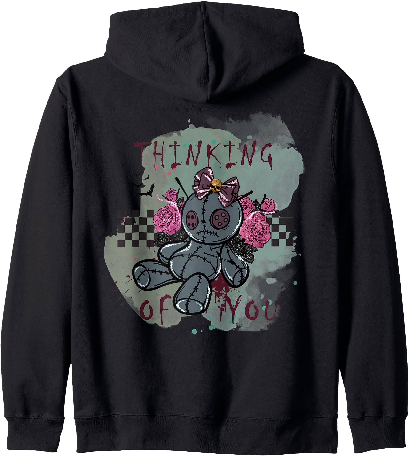 HALLOWEEN THINKING OF YOU VOODOO DOLL FUN WITCHY WOMEN'S Zip Hoodie