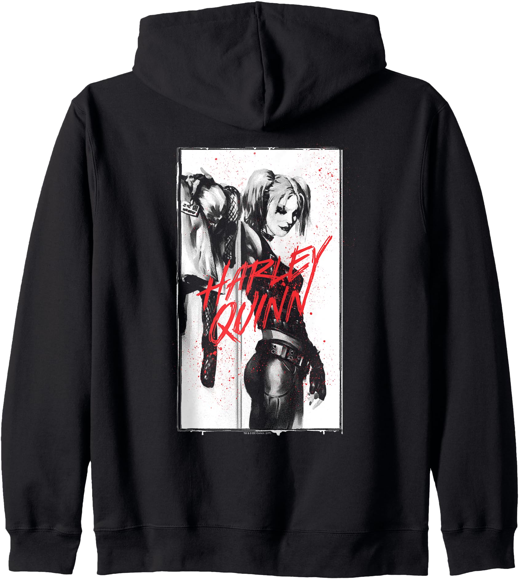 Harley Quinn Inked Quinn Black Zip Hoodie