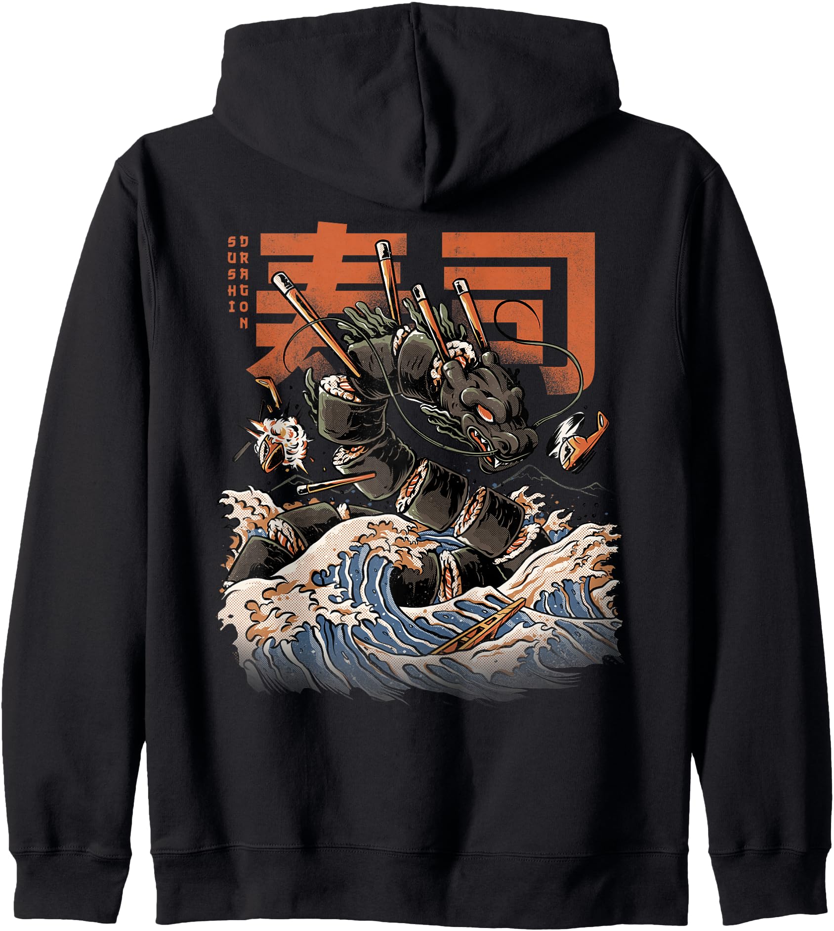 Great Sushi Dragon Japanese Food Kawaii Dragon Anime Hoodie