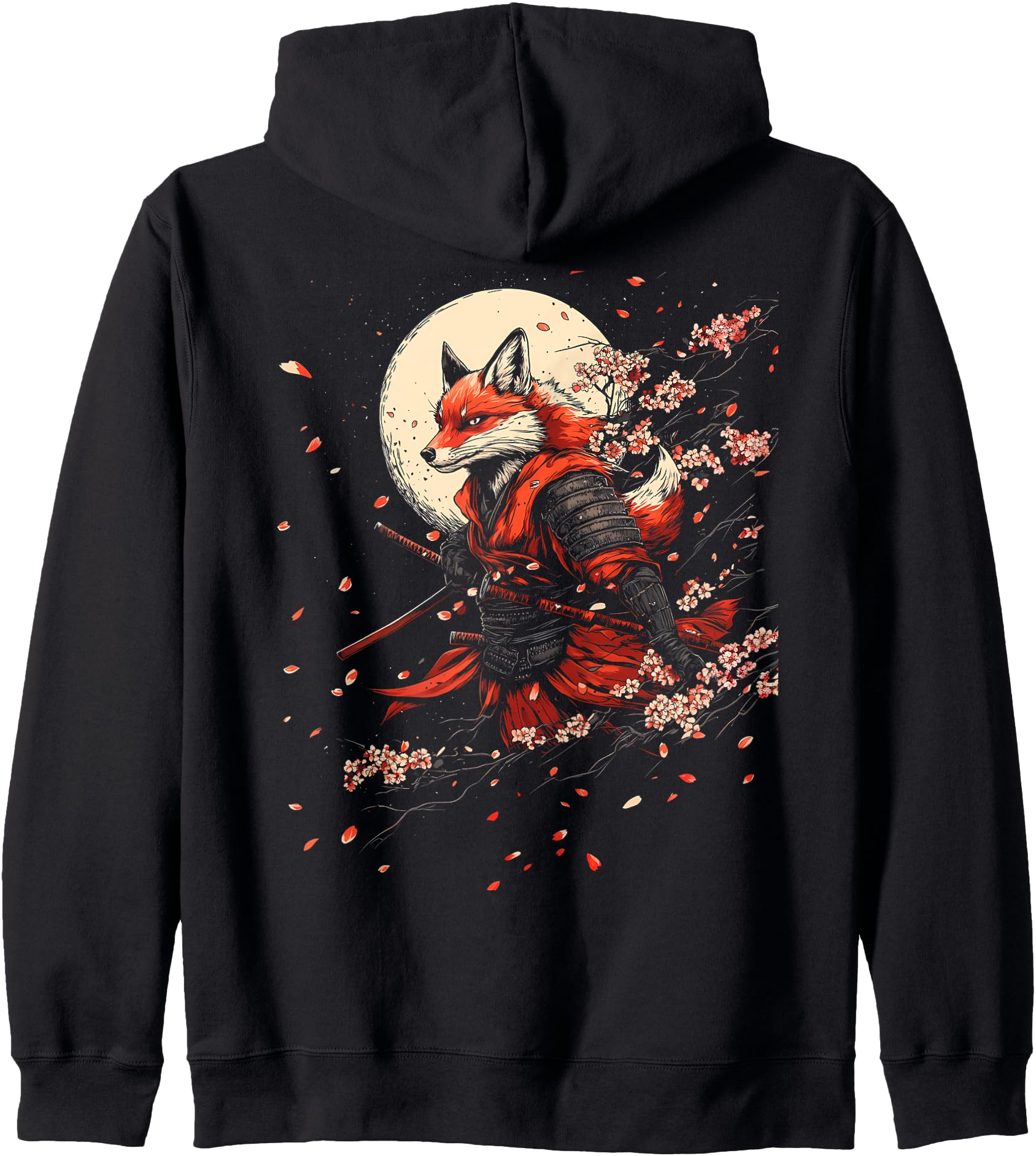 Samurai Fox Warrior Japanese Spirit Animal Zip Hoodie