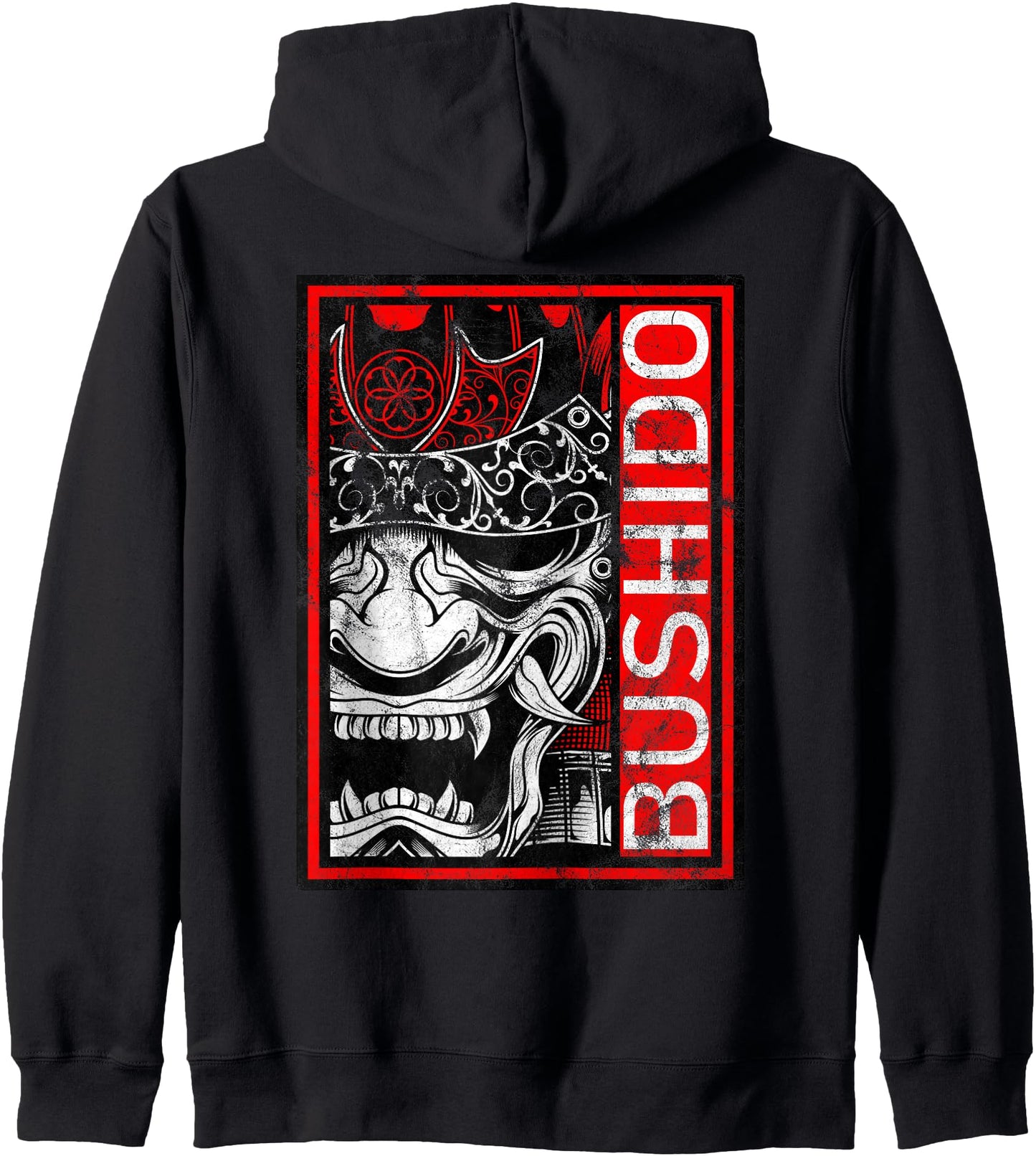 Japanese Samurai Bushido Oni Mask Zip Hoodie
