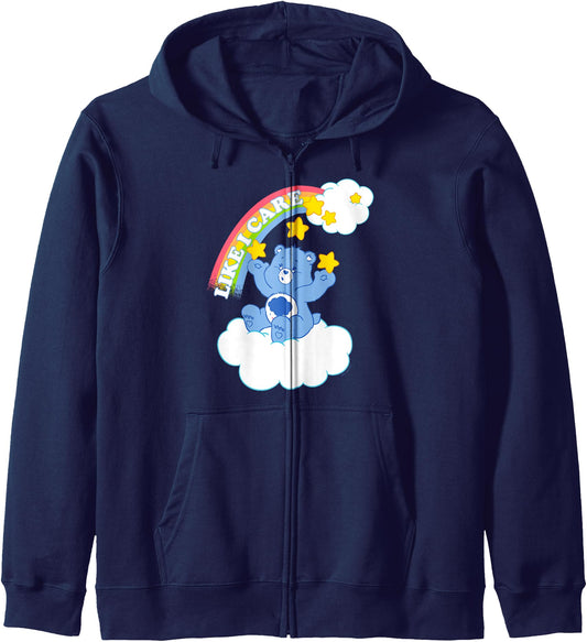 Care Bears Grumpy Bear Like I Care Sassy Rainbow Portrait Zip Hoodie