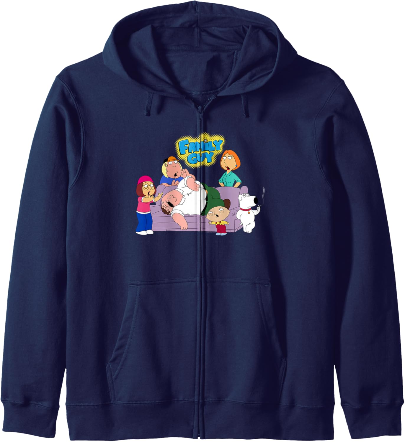 Family Guy Drunk Peter and Family with Logo Cartoon Zip Hoodie