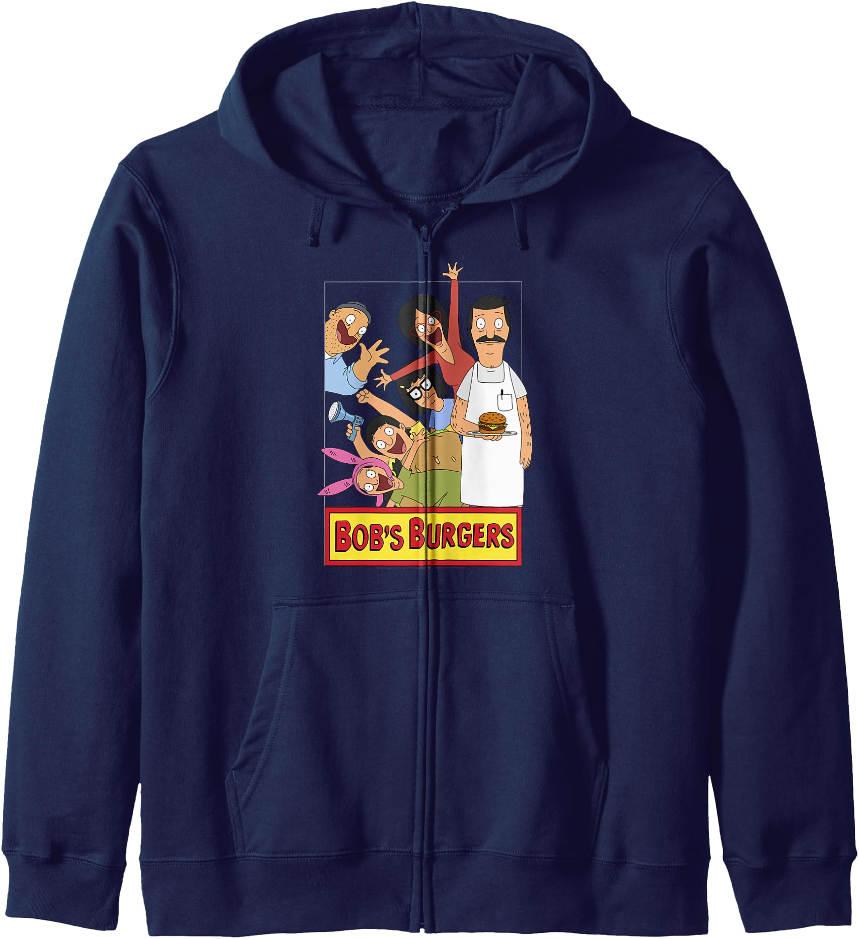 Bob's Burgers Family Shot & Teddy Logo Zip Hoodie