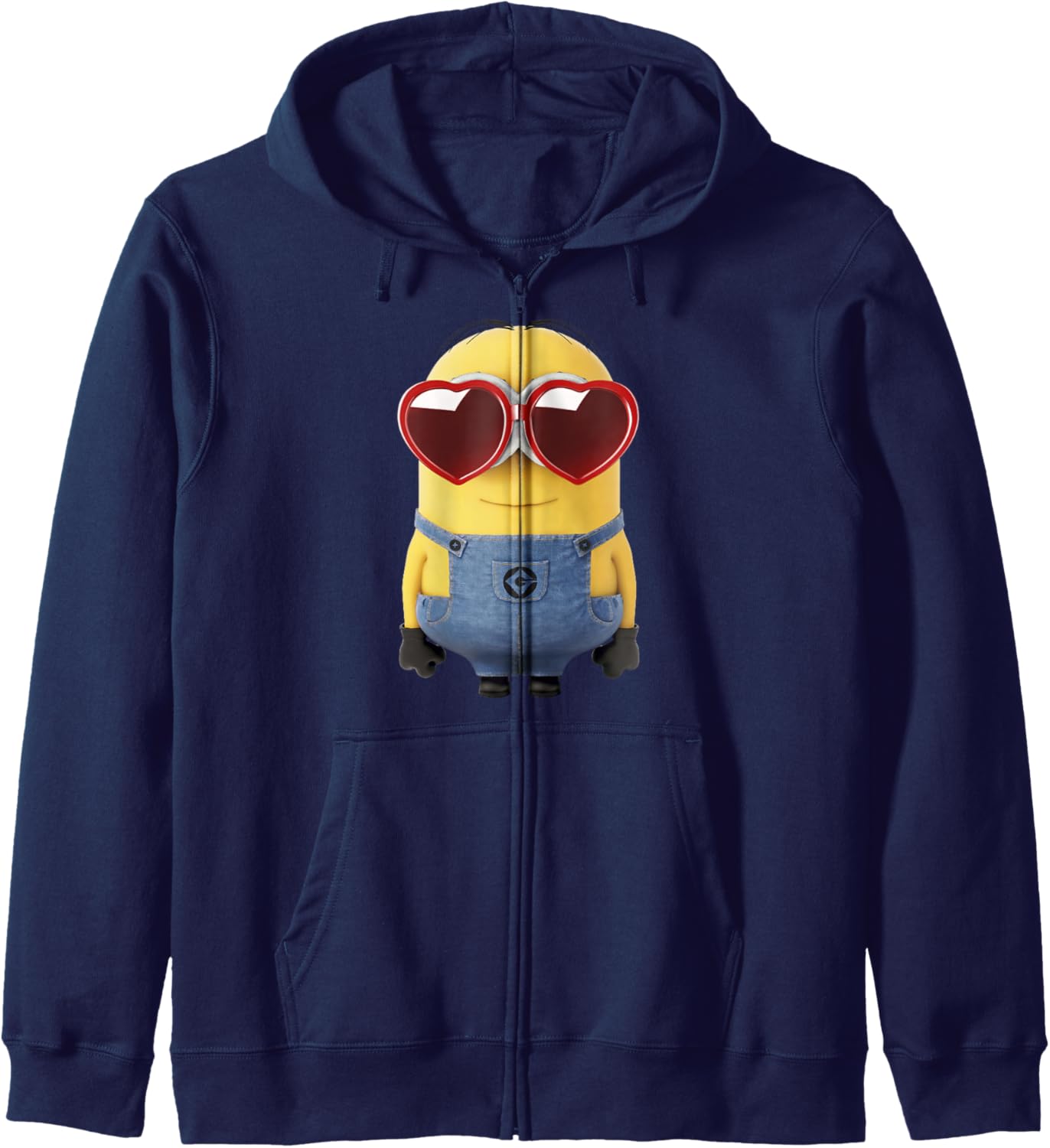 Minions Valentine's Day Dave Heart Glasses Zip Hoodie