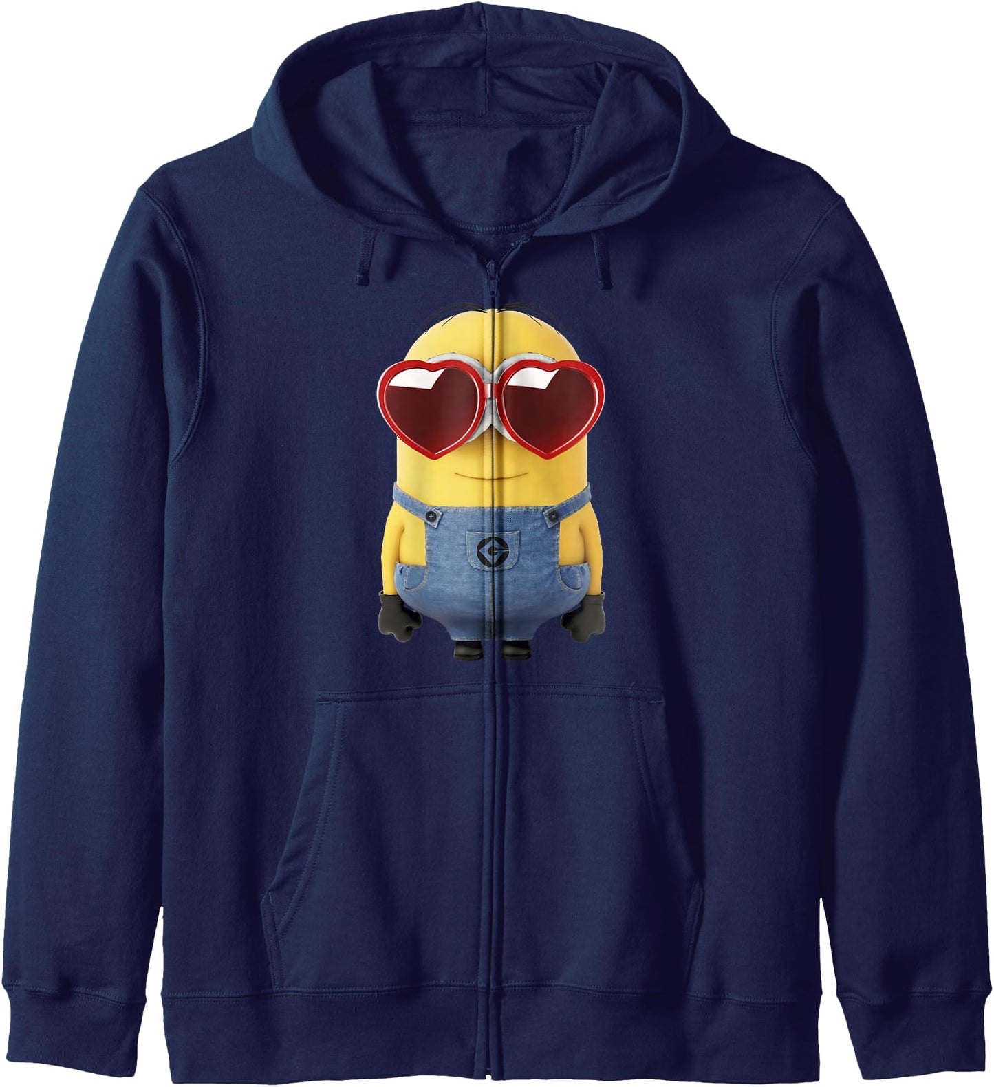 Minions Valentine's Day Dave Heart Glasses Zip Hoodie