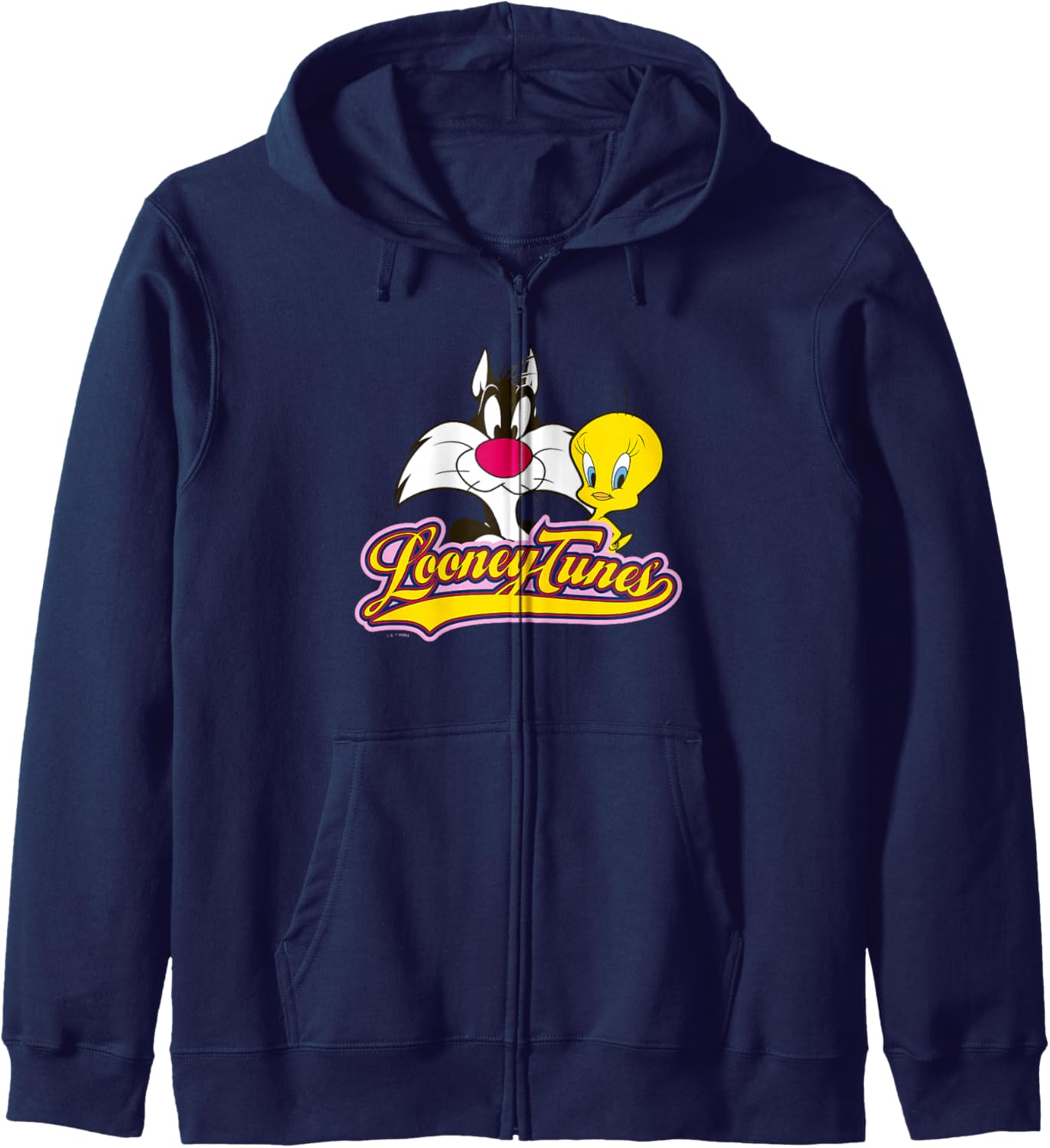 Looney Tunes Sylvester And Tweety Bird Smiling Faces Logo Zip Hoodie