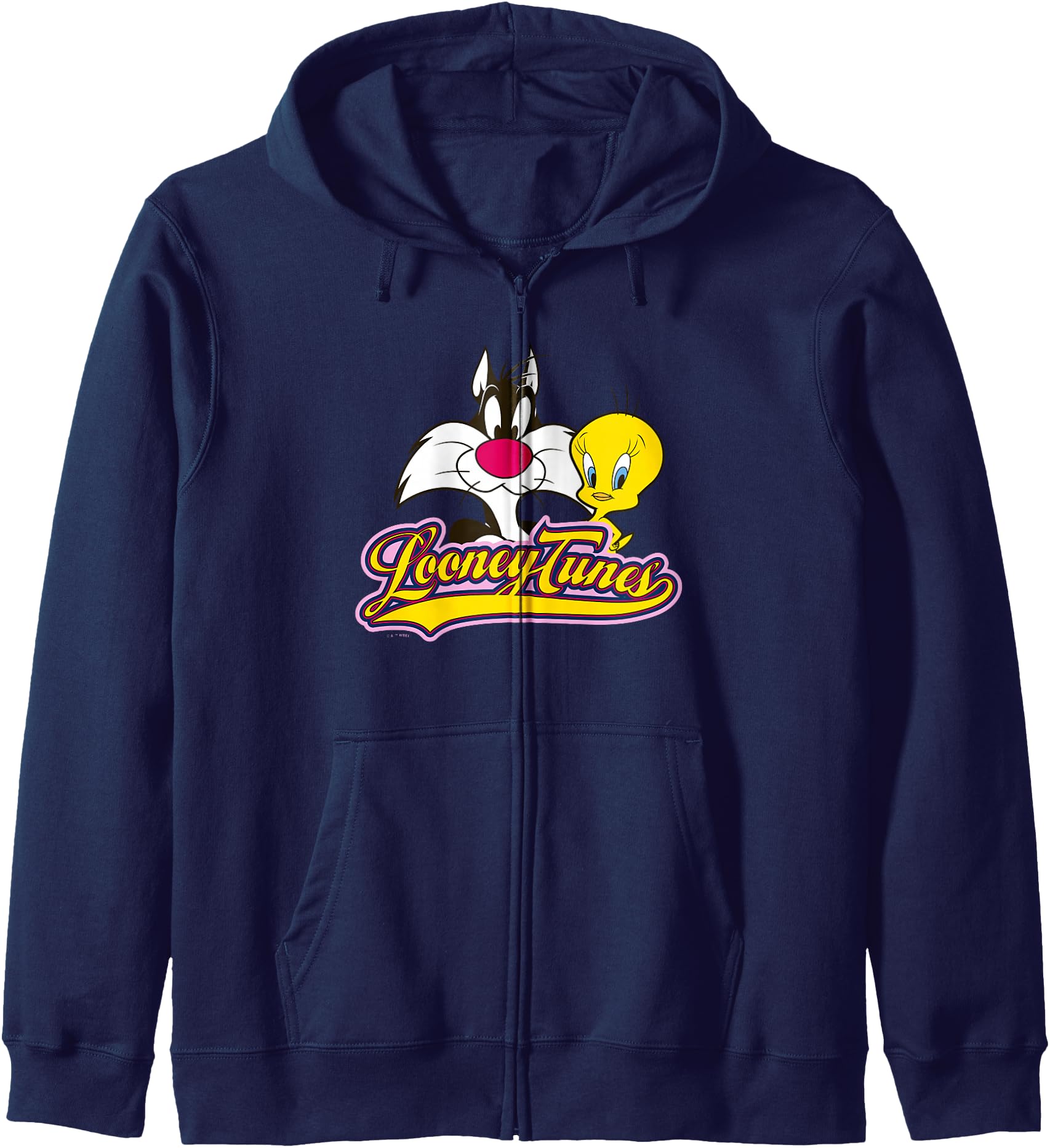Looney Tunes Sylvester And Tweety Bird Smiling Faces Logo Zip Hoodie
