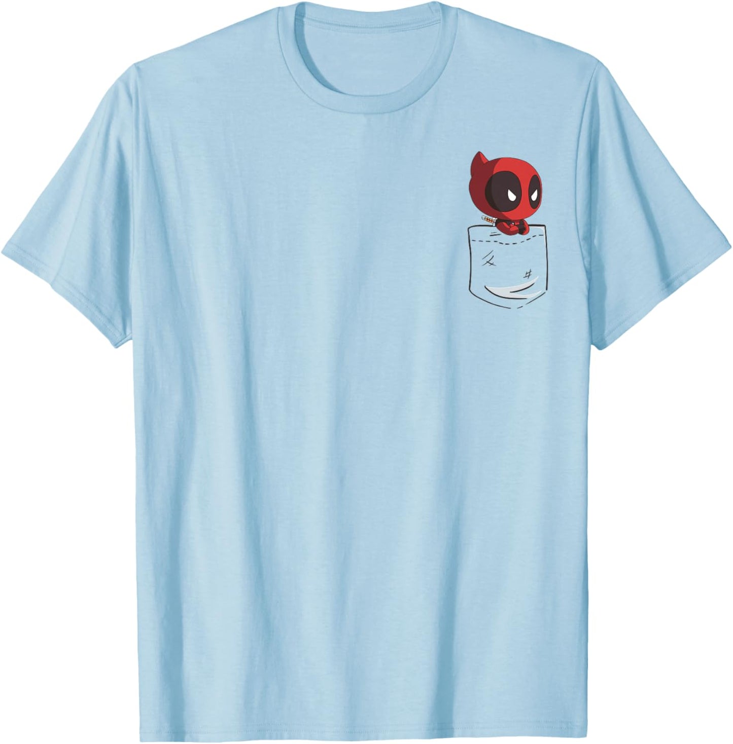 Marvel Deadpool Peekaboo Chibi Faux Pocket Graphic T-Shirt