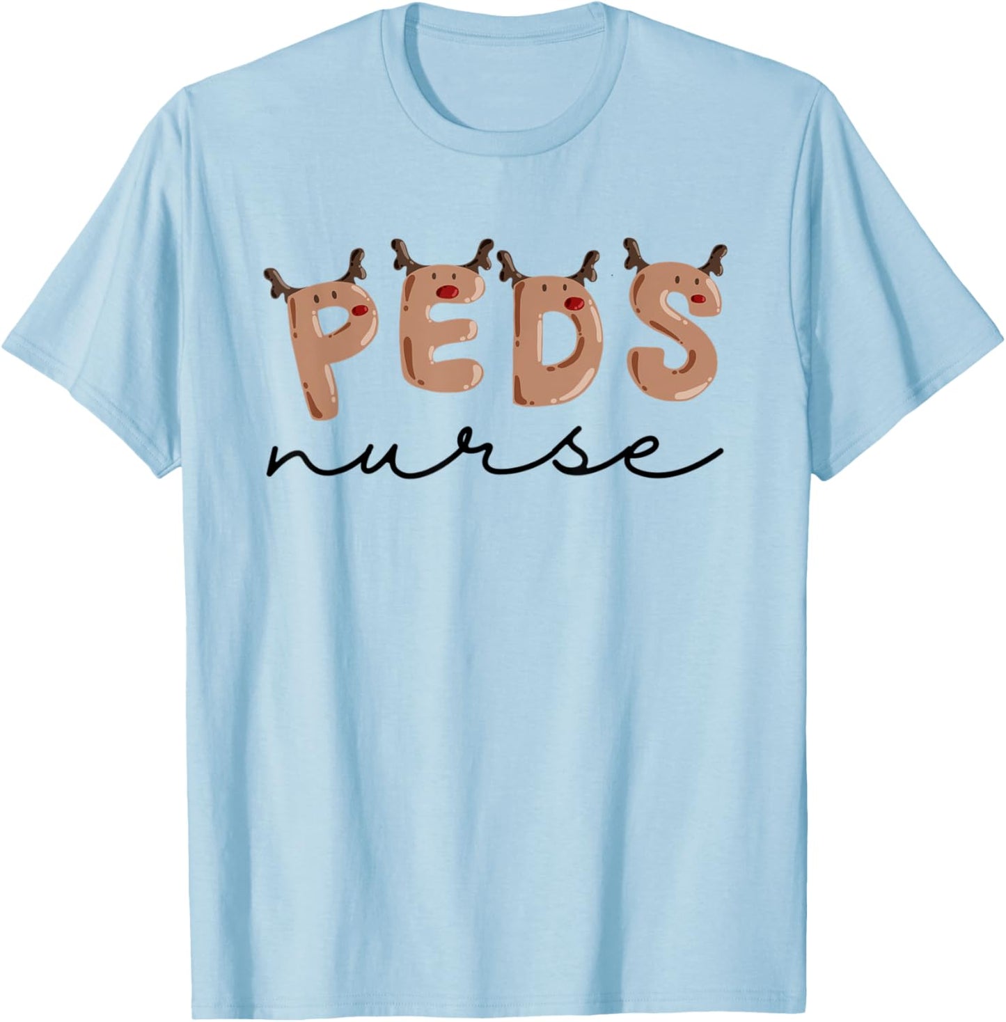 PEDS Nurse Christmas Rudolph Reindeer Pediatric Crew Xmas