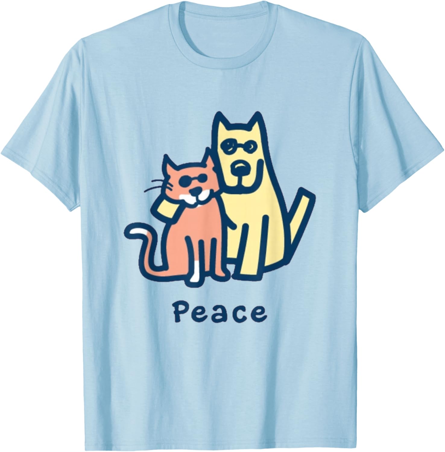 Cat Mom Dog Mom Peace Together I Love Pets Tshirt T-Shirt