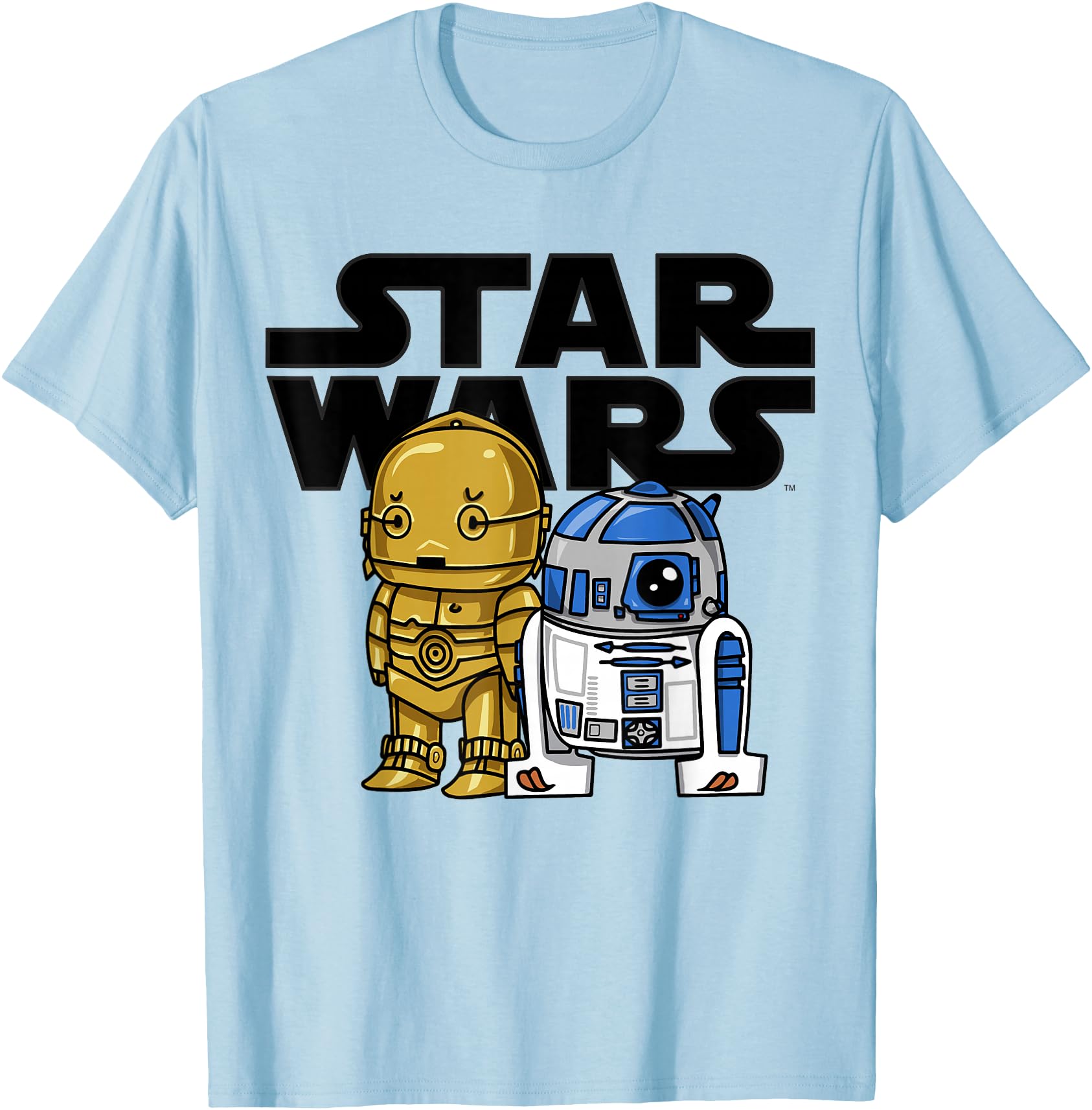 Star Wars Boba R2-D2 and C-3PO Cute Cartoon Graphic T-Shirt