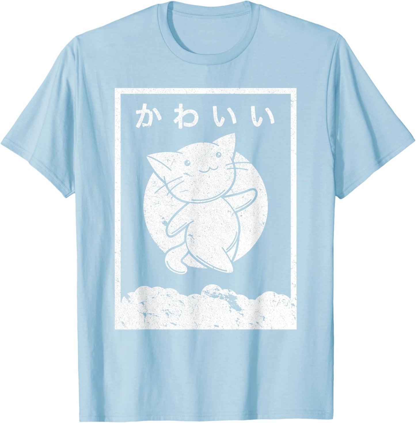 Kawaii Cat Shirt. Retro Style Anime