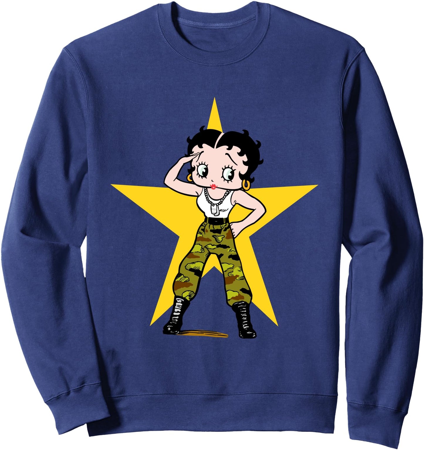 Betty Boop Patriotic Betty Yellow Star Sweatshirt
