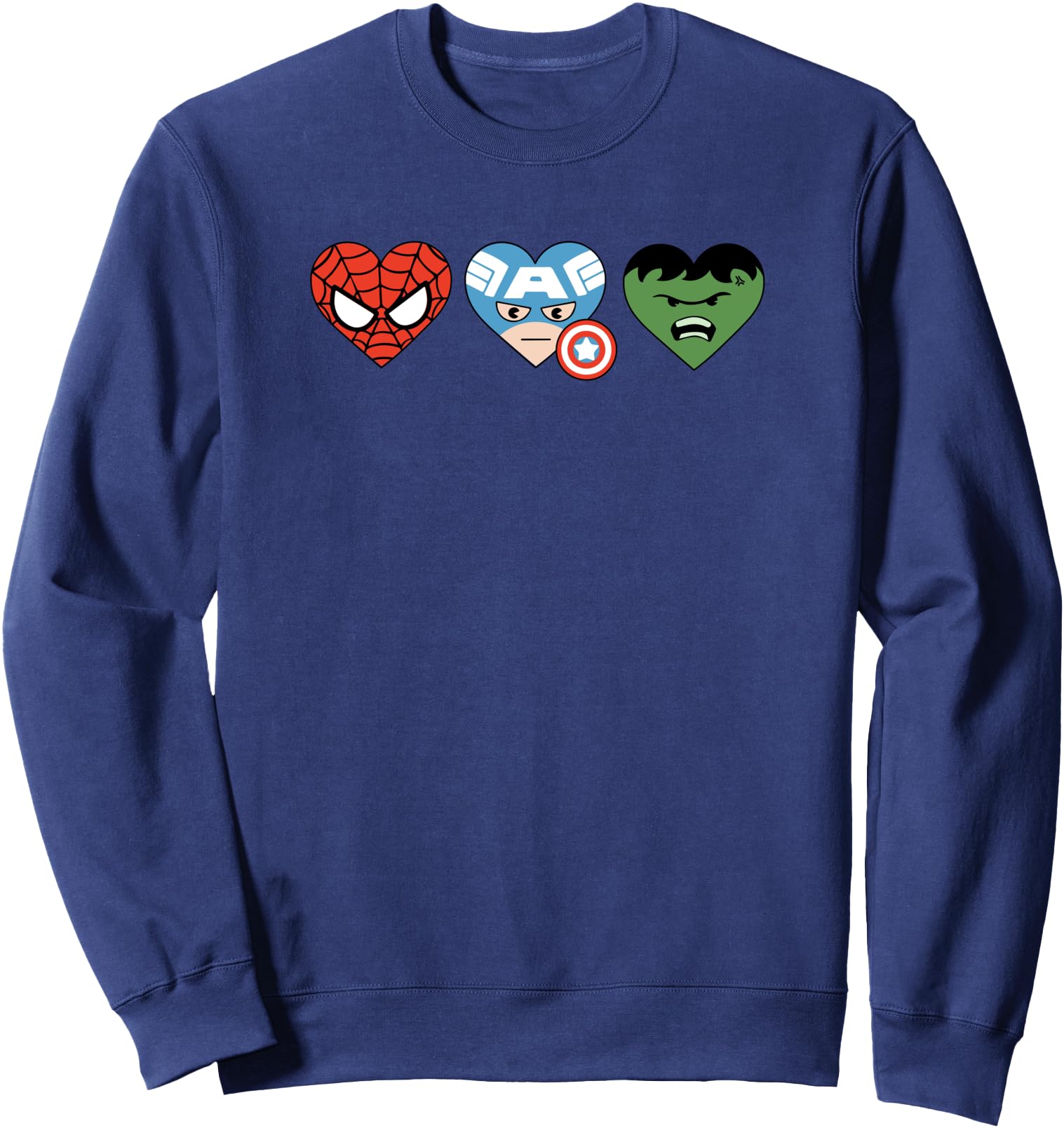 Amazon Essentials Marvel Hero Hearts Spider-Man Captain America and Hulk Sweatshirt