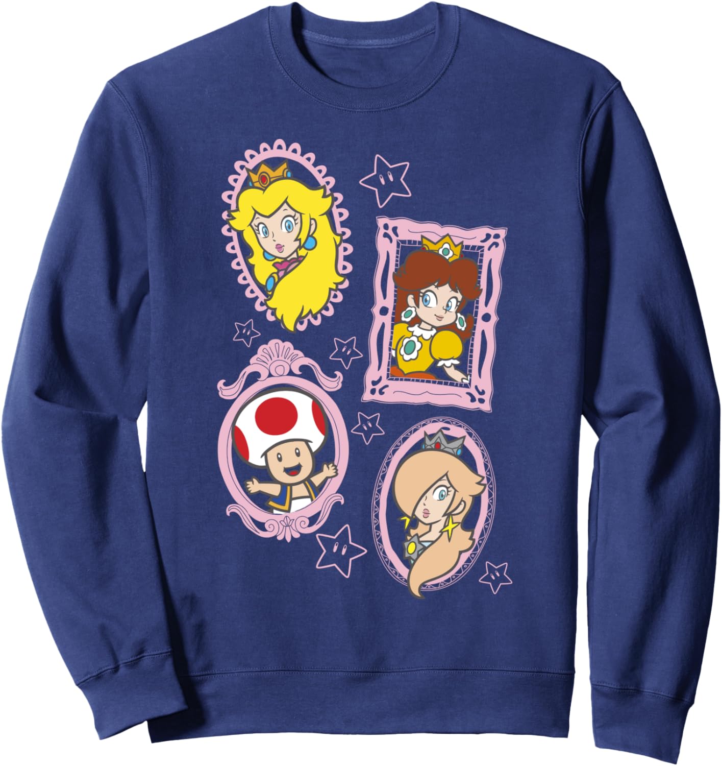 Super Mario Bros Toad & The Princesses Framed Portraits Sweatshirt