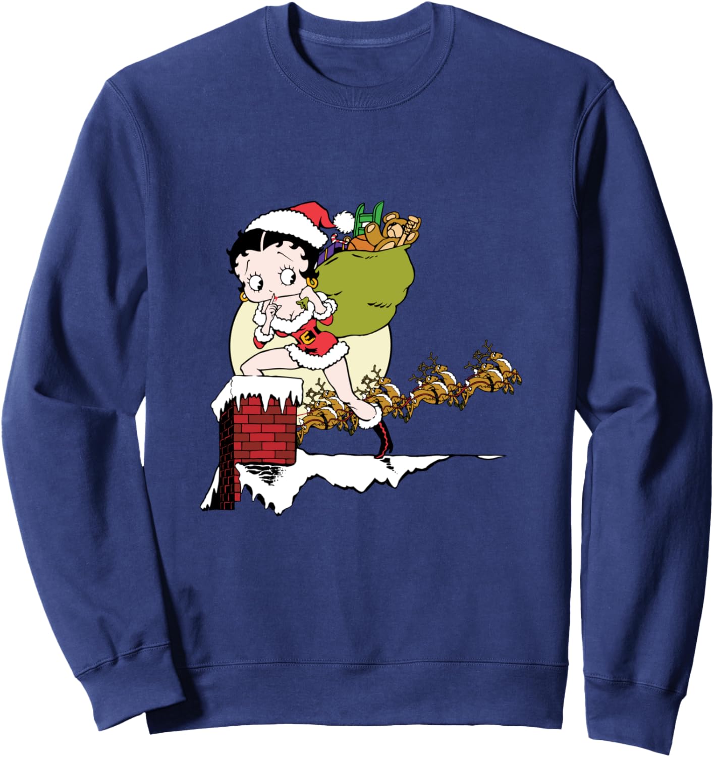Betty Boop Christmas Coming Down The Chimney Sweatshirt