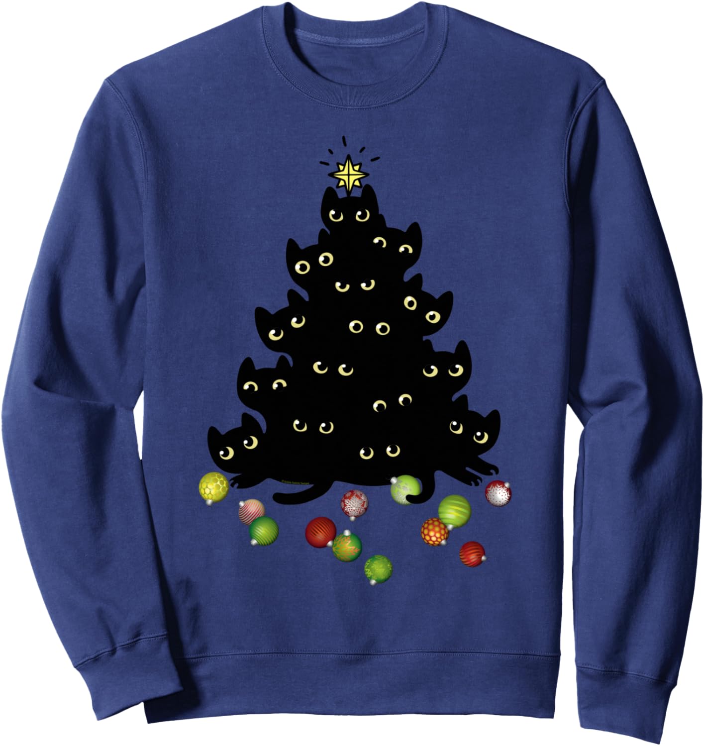 Cat Lovers Cute and Funny Holiday Tree Christmas Sweatshirt