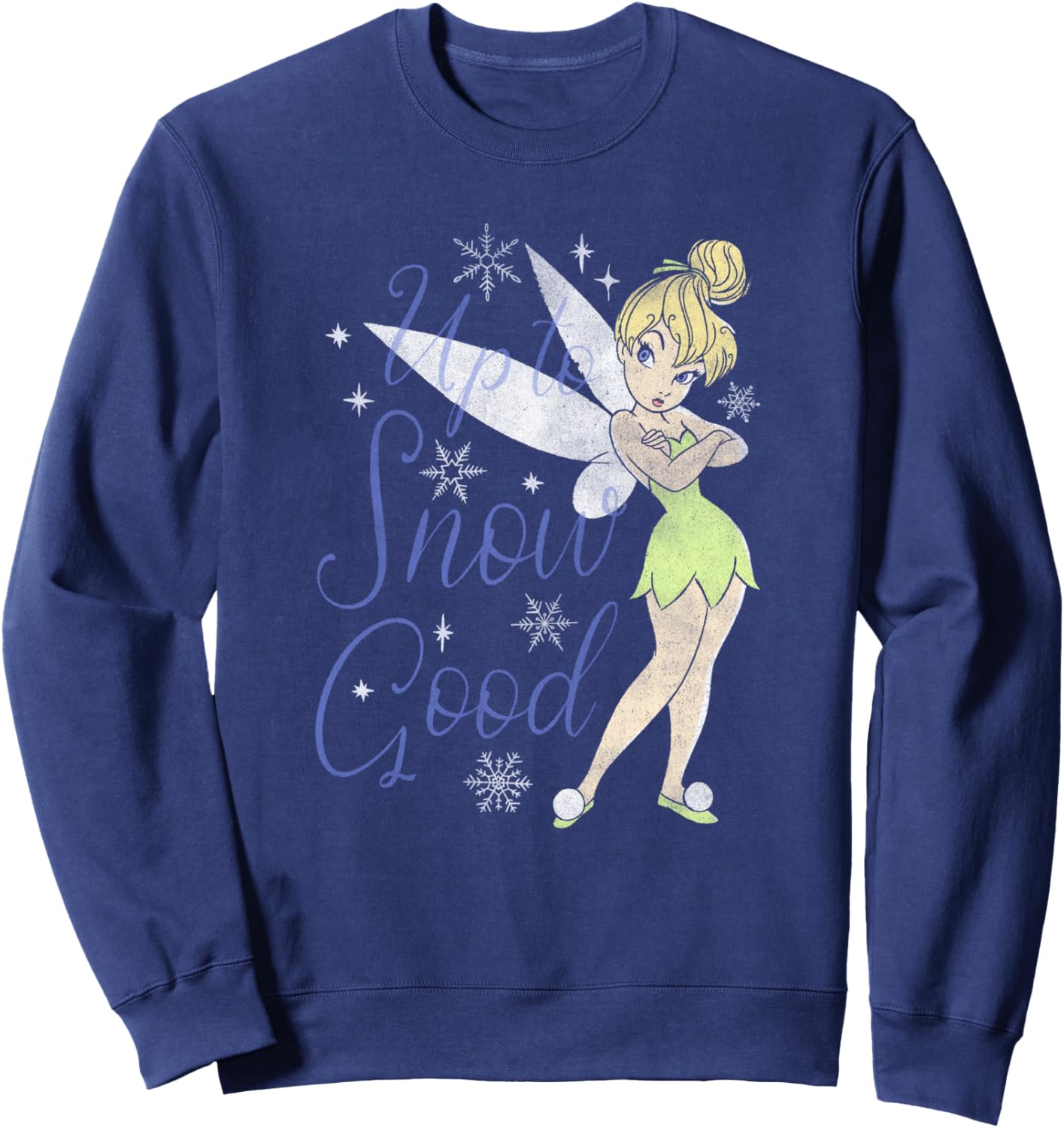 Disney Peter Pan Christmas Tinker Bell Up To Snow Good Sweatshirt