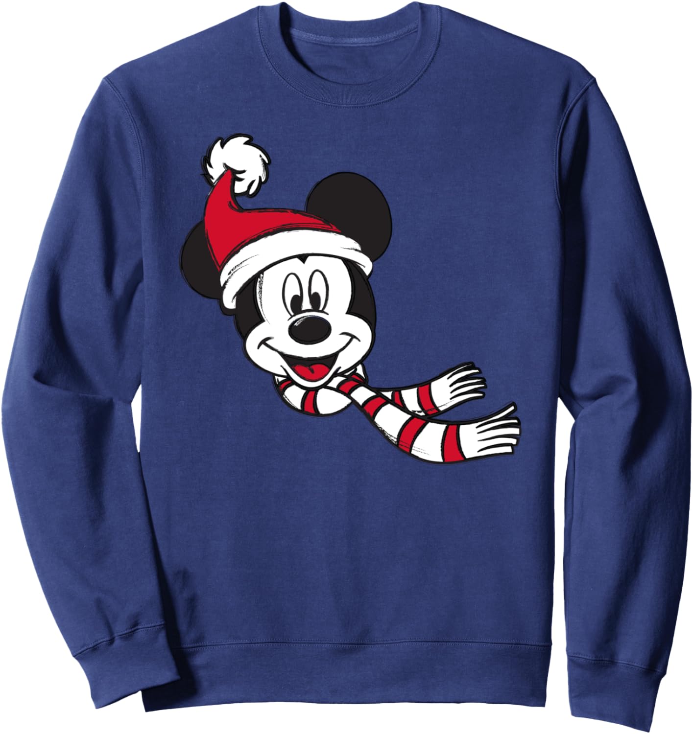 Disney Mickey Mouse Winter Scarf Holiday Sweatshirt