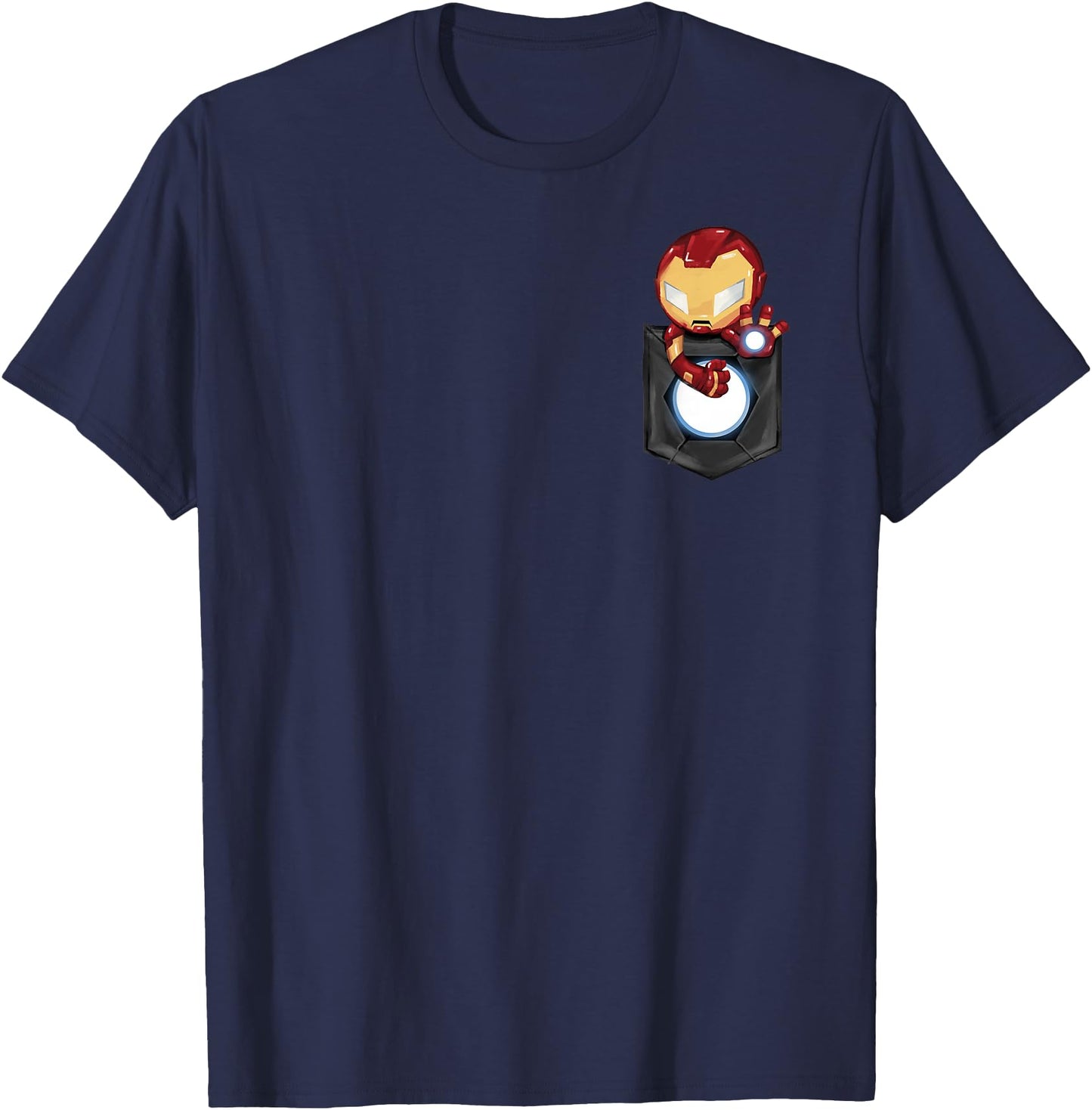 Marvel Comic Iron Man Left Chest Pocket Graphic T-Shirt