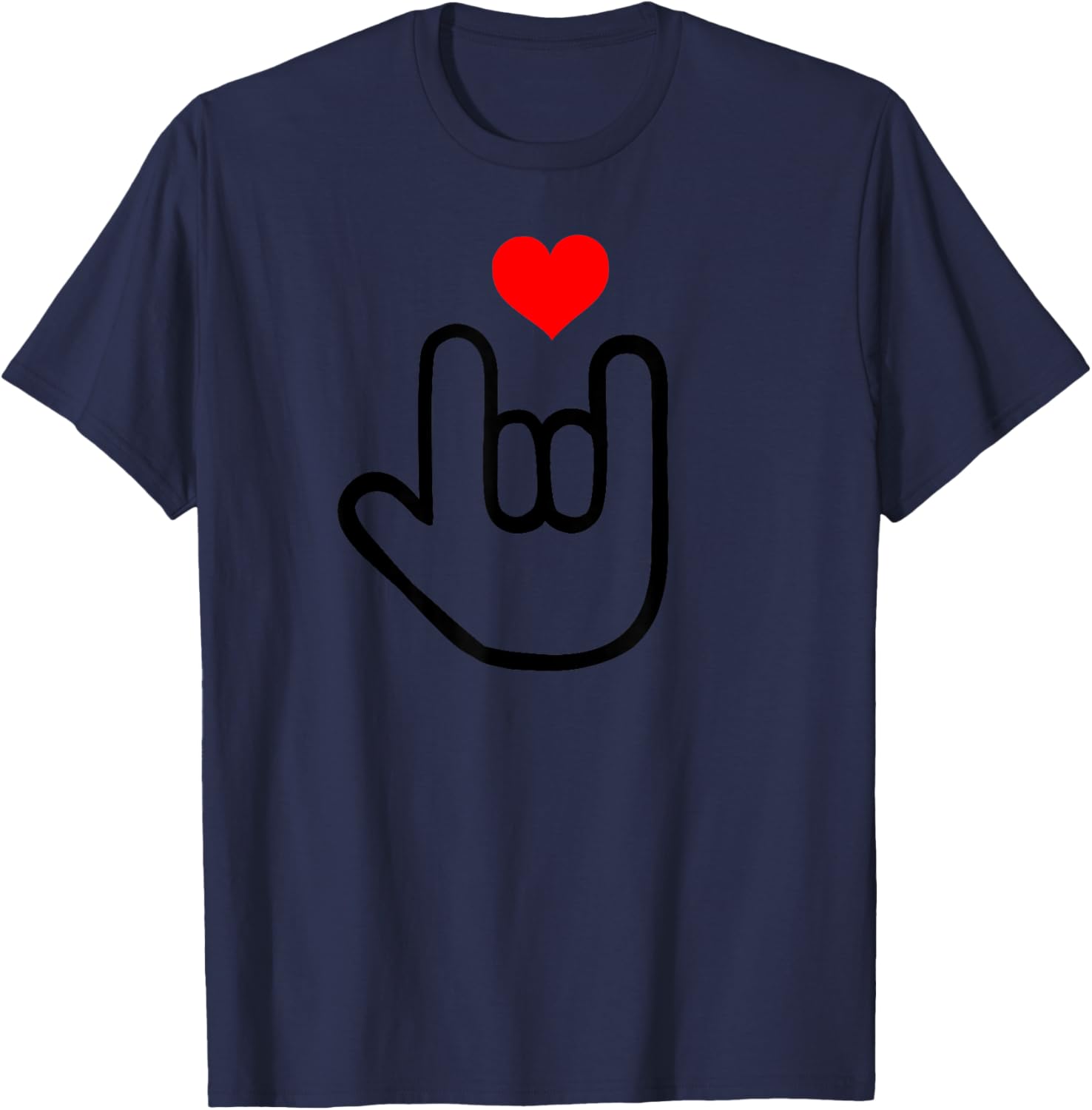 Cartoon ASL I Love You Sign Language