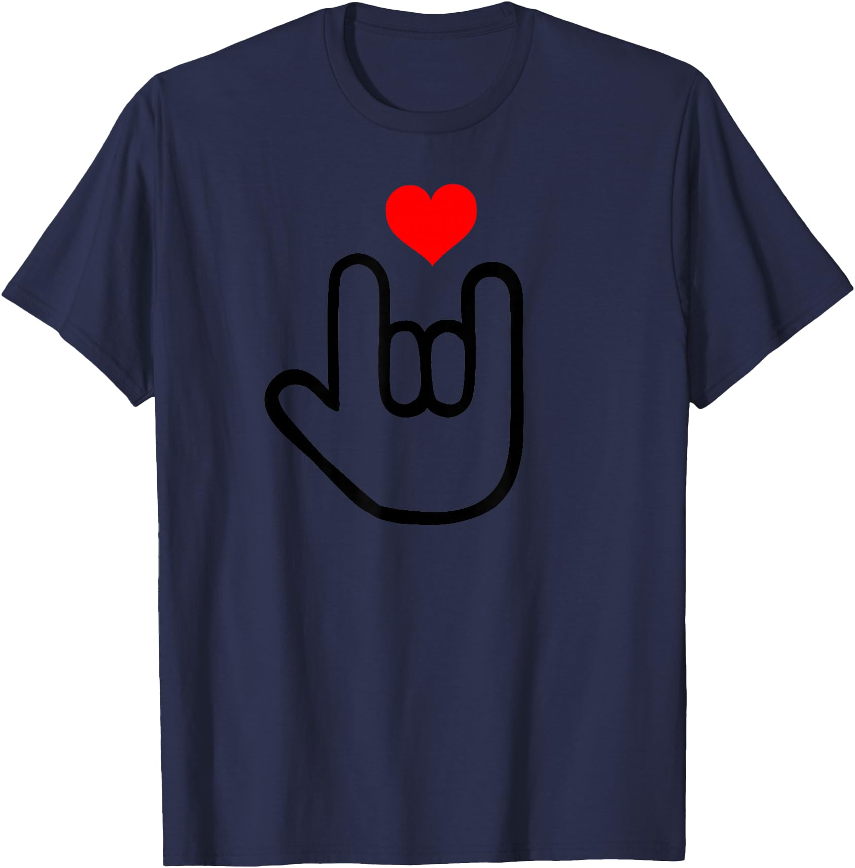 Cartoon ASL I Love You Sign Language