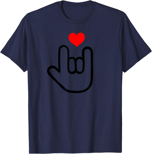 Cartoon ASL I Love You Sign Language