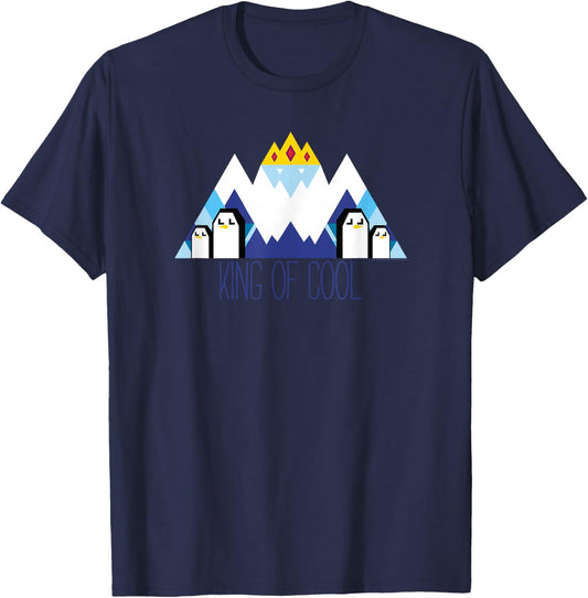 Cartoon Network Adventure Time Ice King Geo T-Shirt, Boys, Unisex-Adults, Unisex-Kids, Short Sleeve, Blue, Small