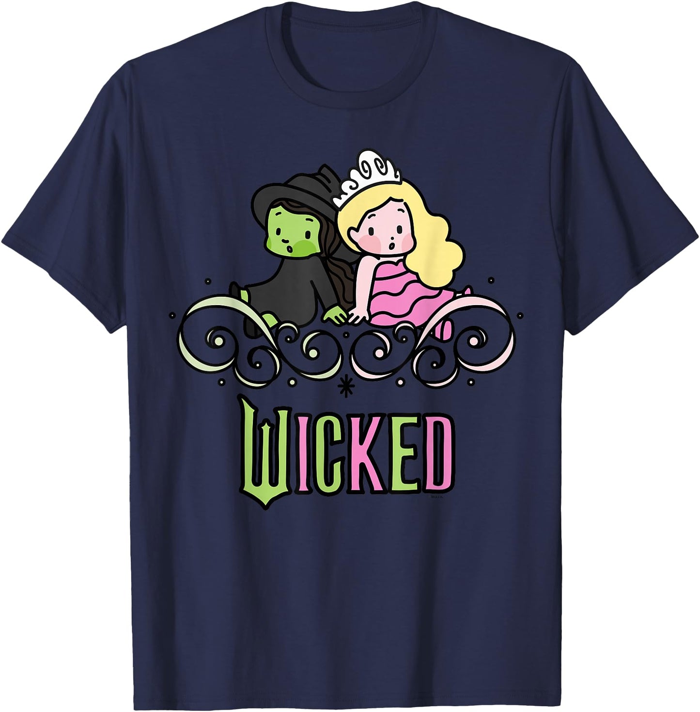 Wicked Elphaba & Glinda Together Playful Cartoon Style