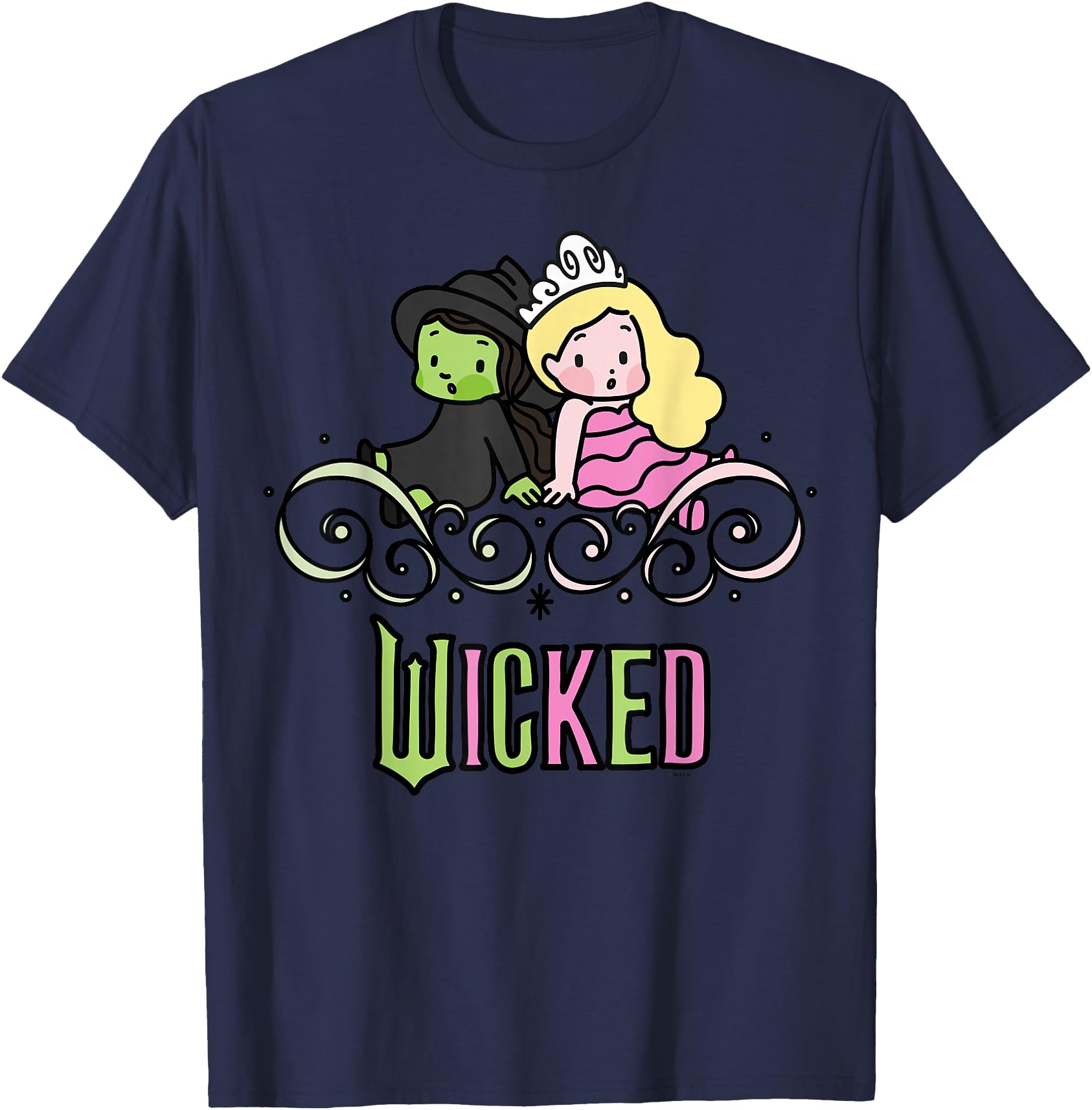 Wicked Elphaba & Glinda Together Playful Cartoon Style