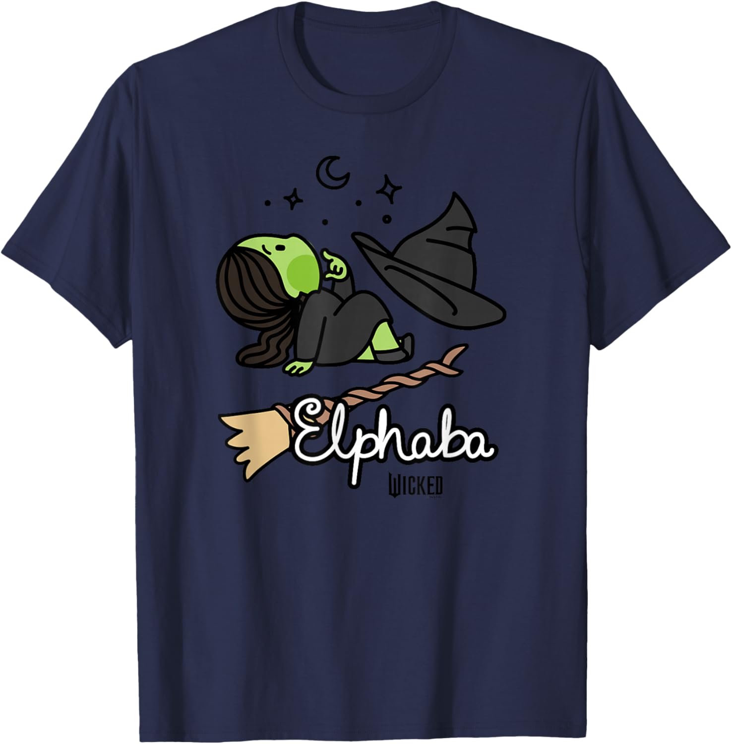 Wicked Logo Elphaba Daydreaming Playful Cartoon Style