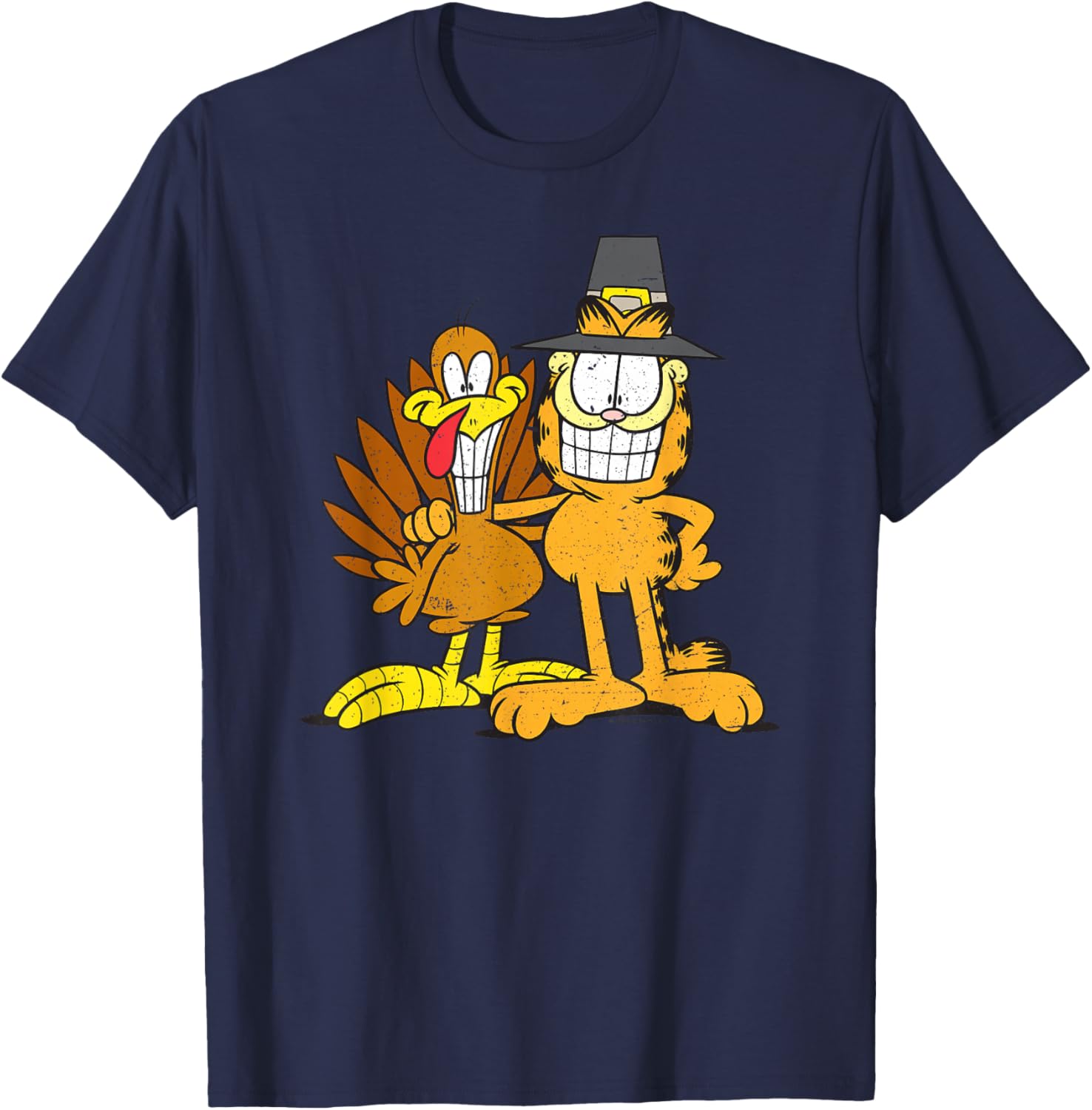 Garfield Thanksgiving Pilgrim Friends Distressed Group Shot