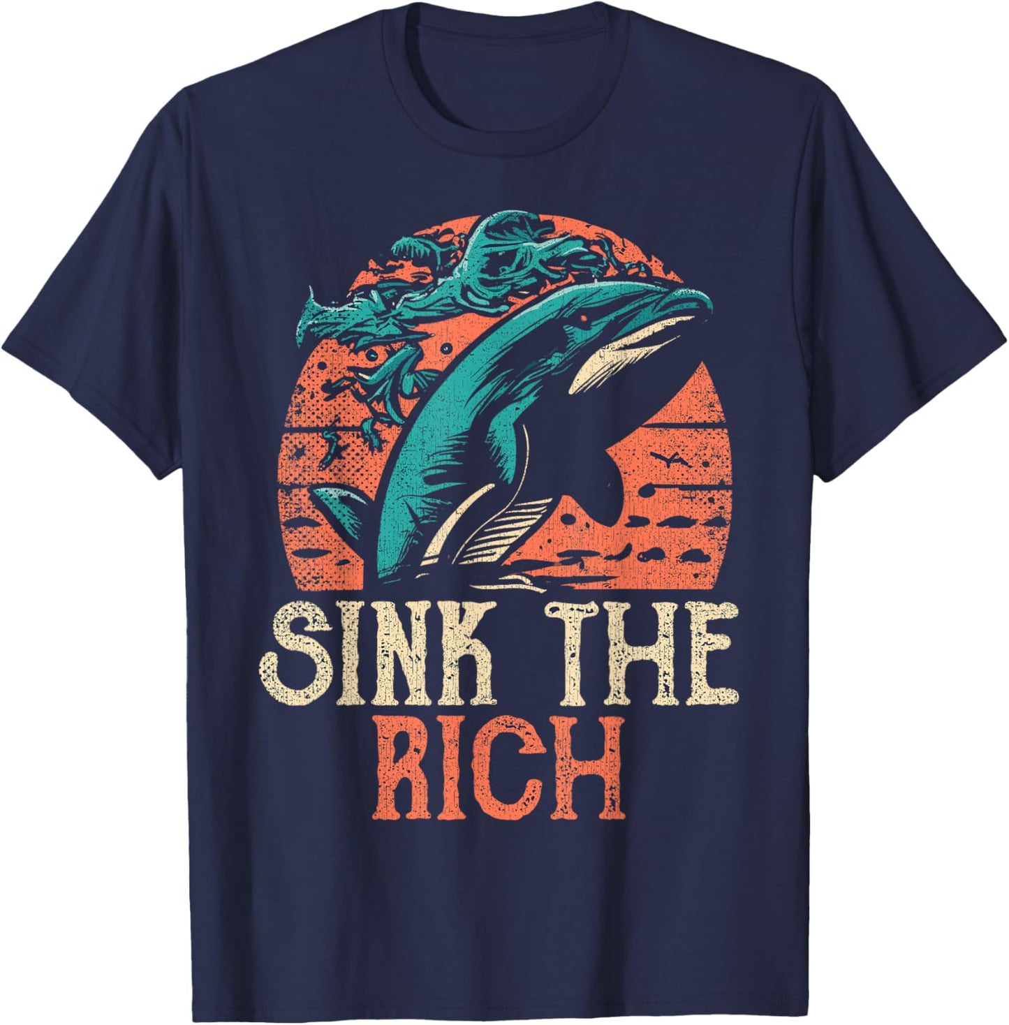 Sink The Rich Orca Killer Whales Against Billionaires T-Shirt